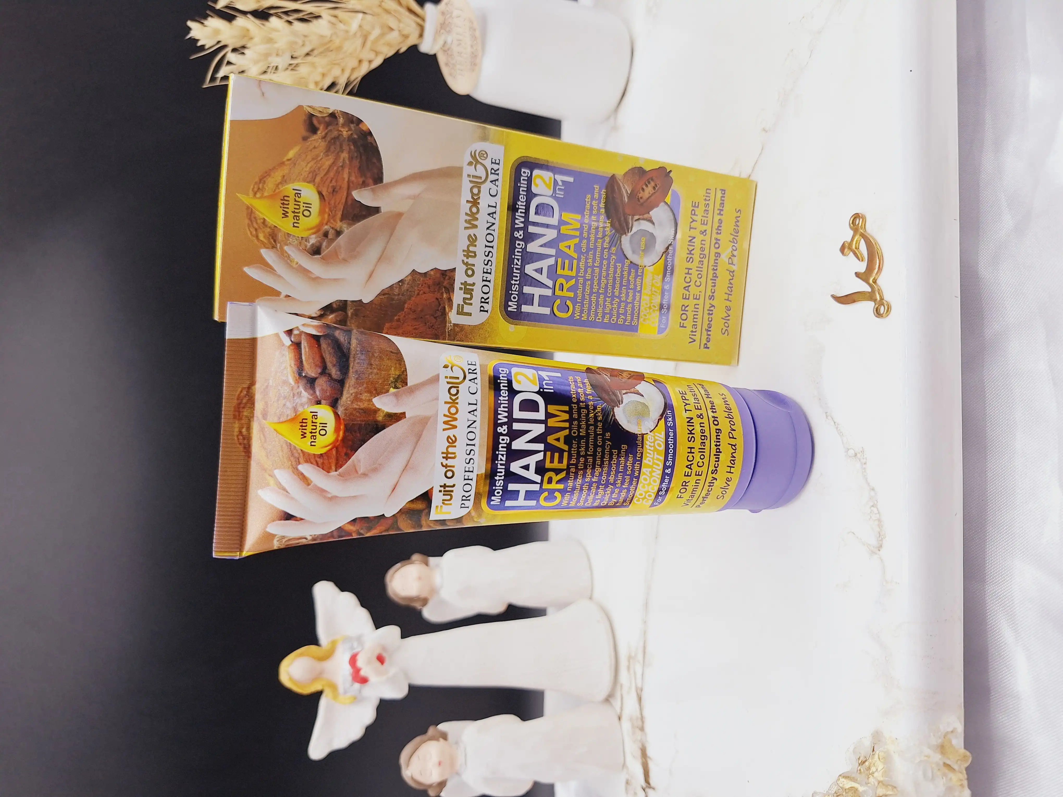 کرم مرطوب و سفید کننده دست کره کاکائو  و روغن نارگیل وکالی WOKALI کد WKL521