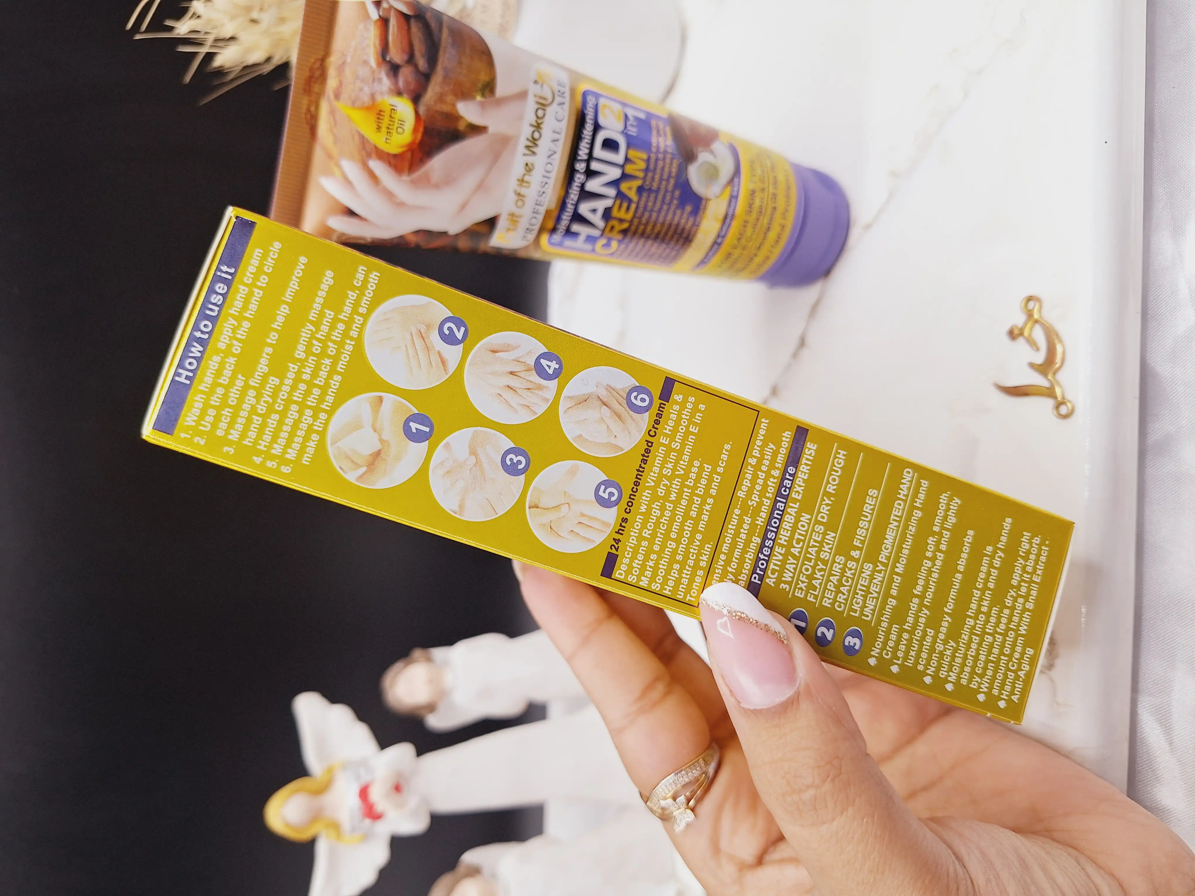 کرم مرطوب و سفید کننده دست کره کاکائو  و روغن نارگیل وکالی WOKALI کد WKL521