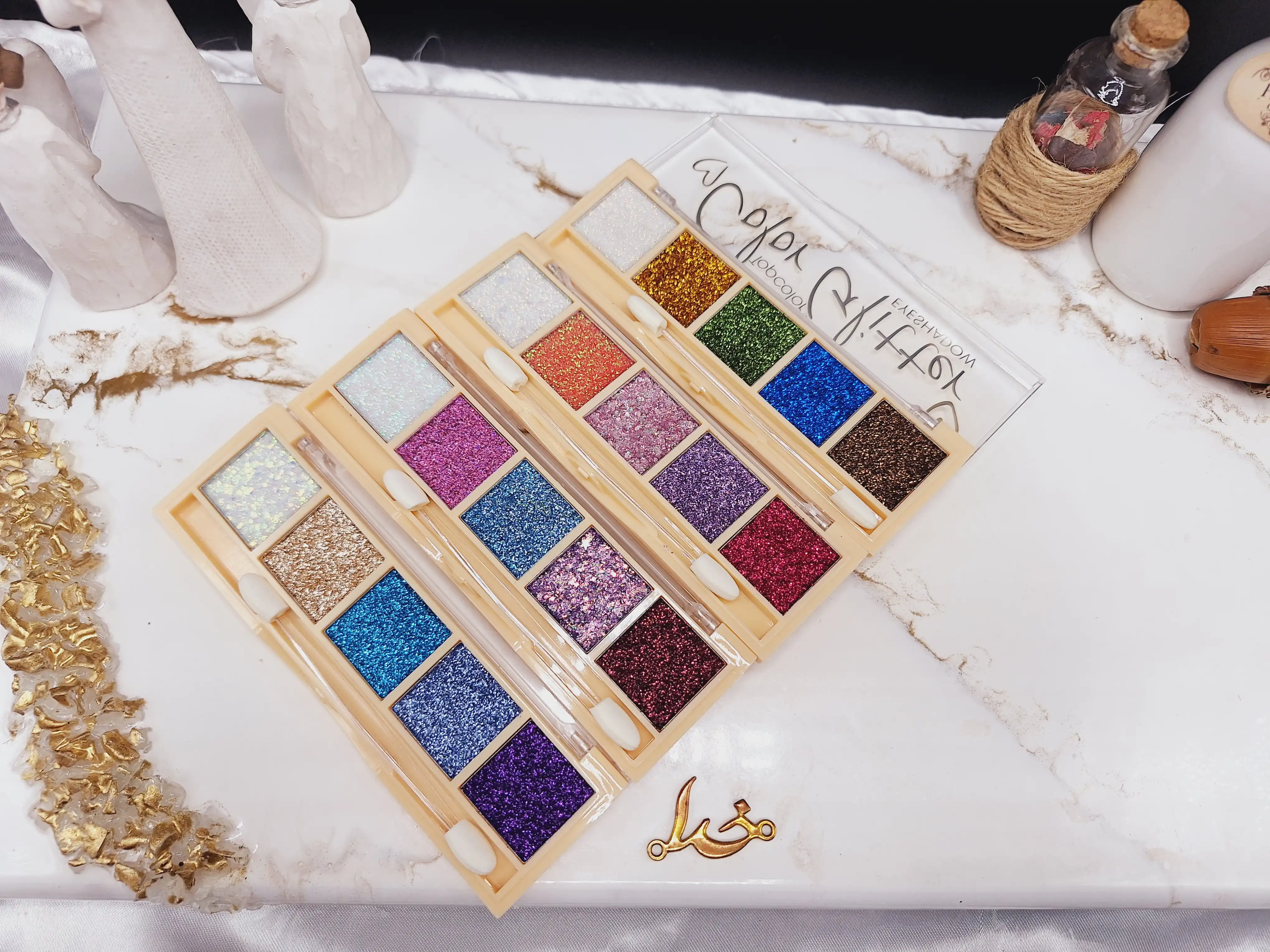 پالت سایه چشم گلیتری جذاب 5تایی Topcolor کد TC8003