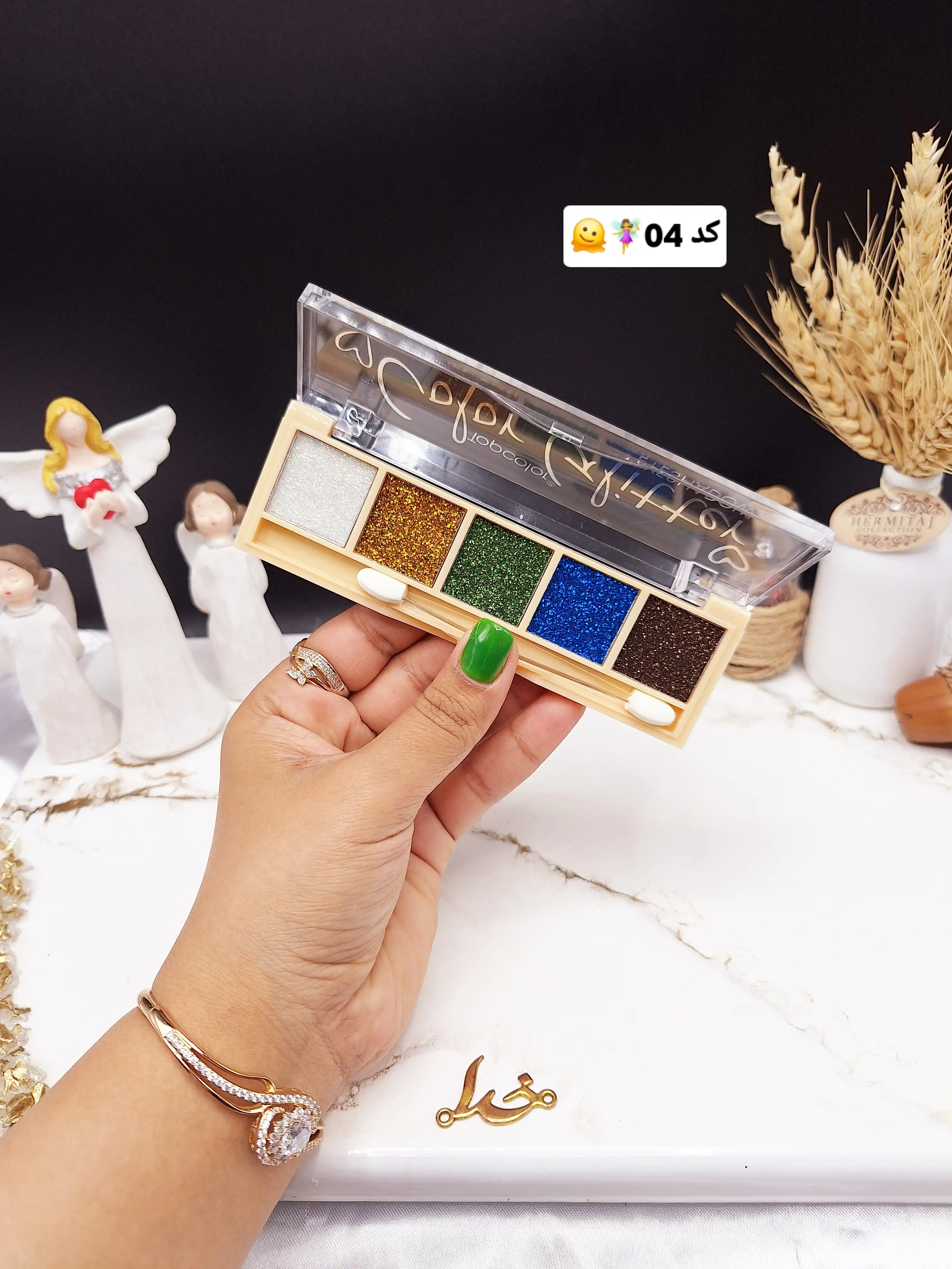 پالت سایه چشم گلیتری جذاب 5تایی Topcolor کد TC8003
