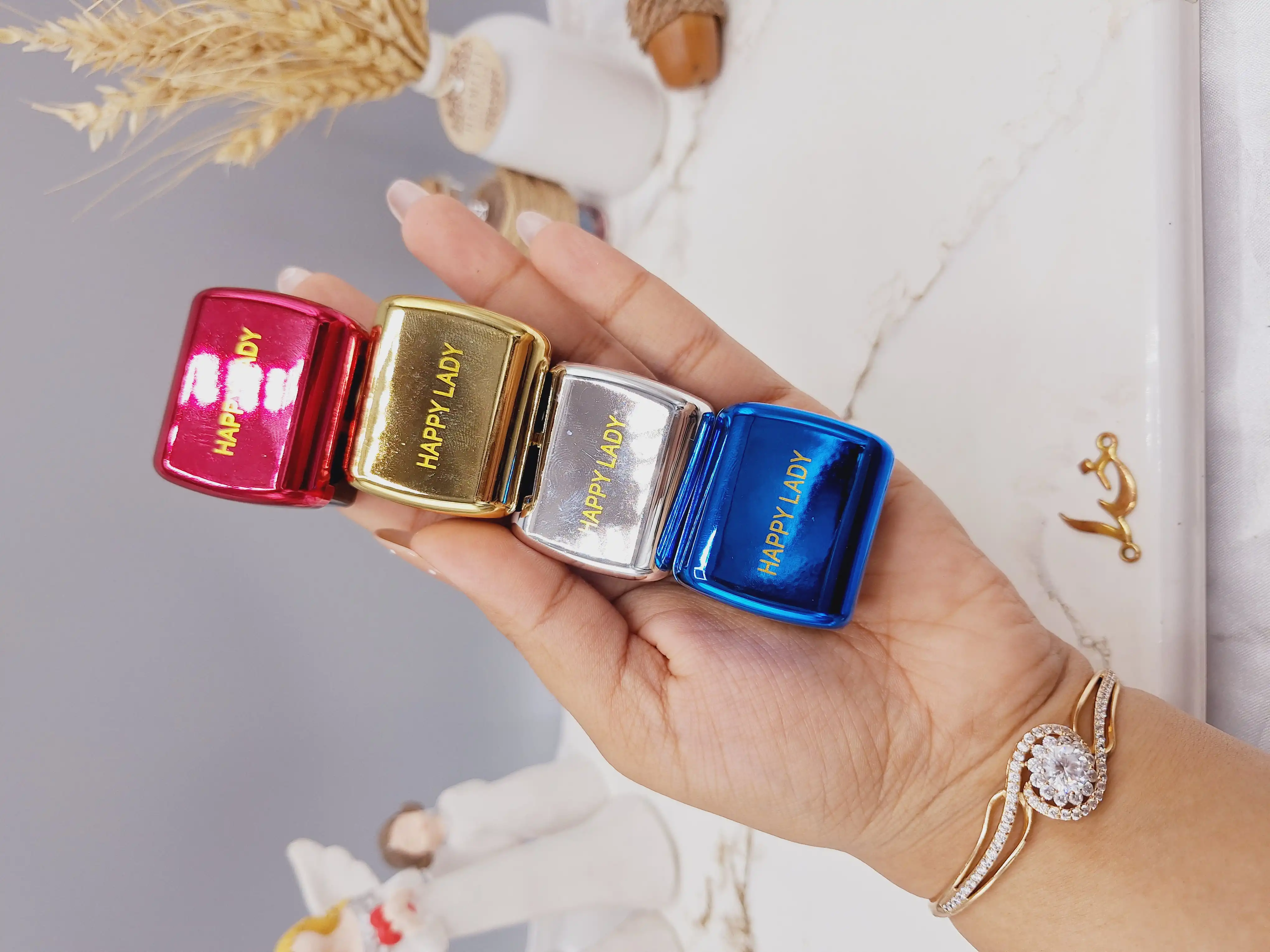 مداد تراش دو قلو رنگی برند هپی لیدی HAPPY LADY