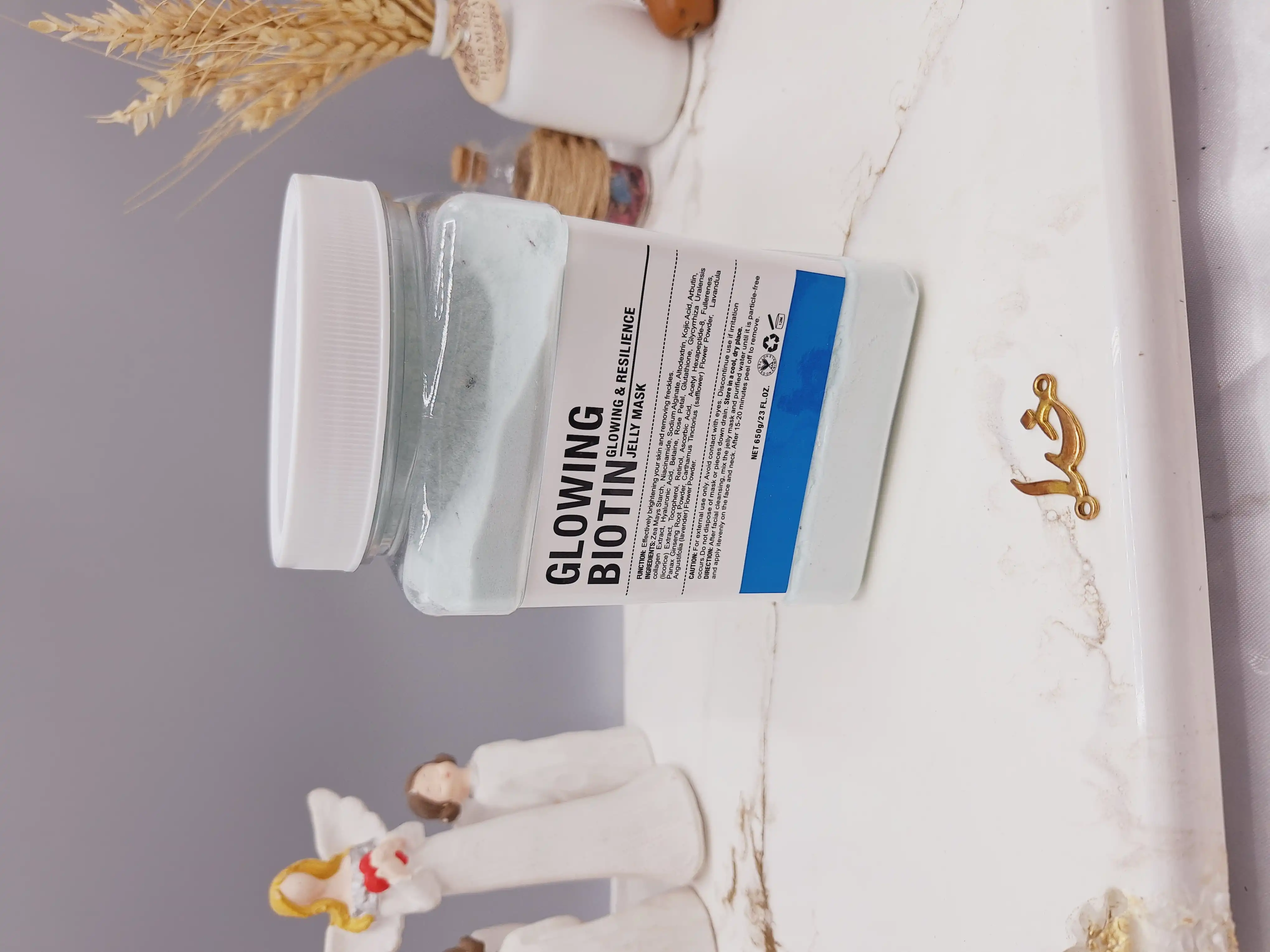 ماسک هیدروژلی گلووین بیوتین 650 گرمی GLOWING BIOTIN ساخت چین