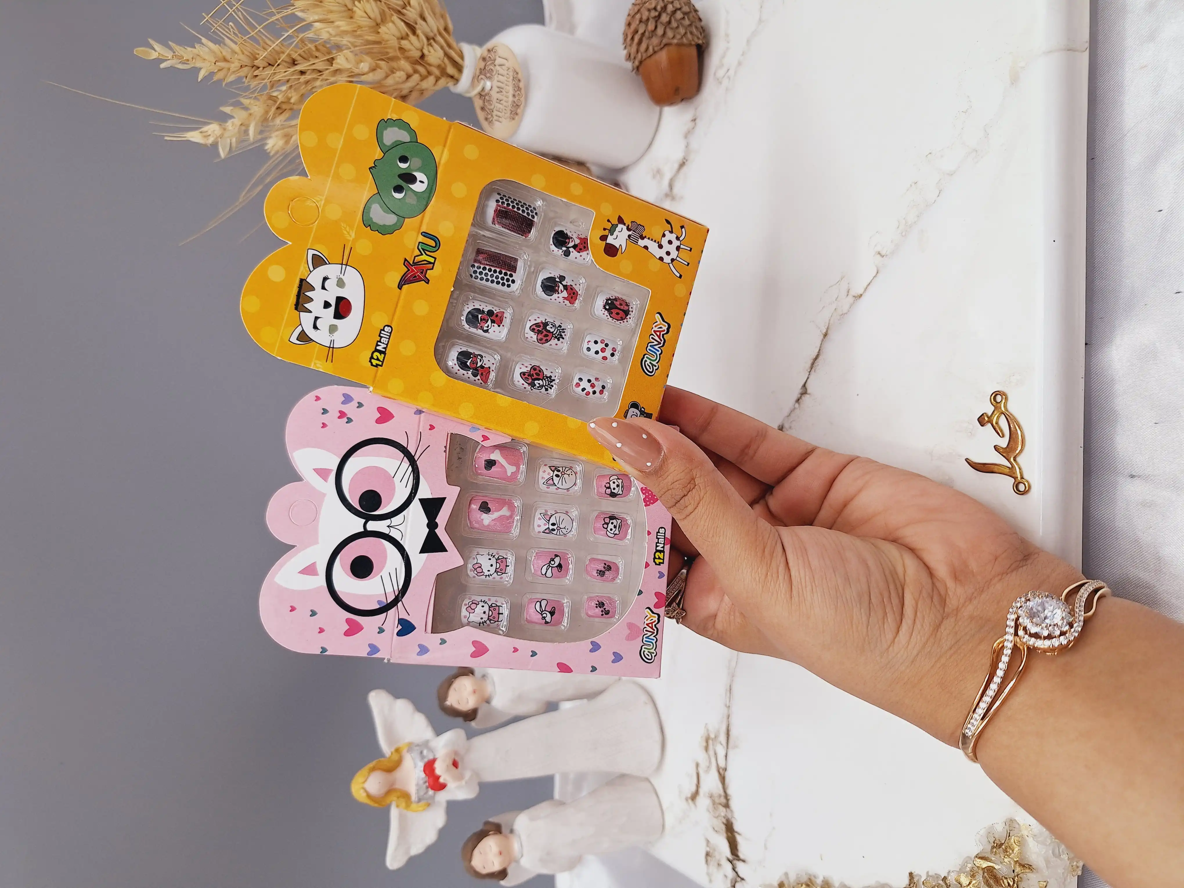 پک ناخن مصنوعی بچه گانه ۱۲ عددی برند GUNAY