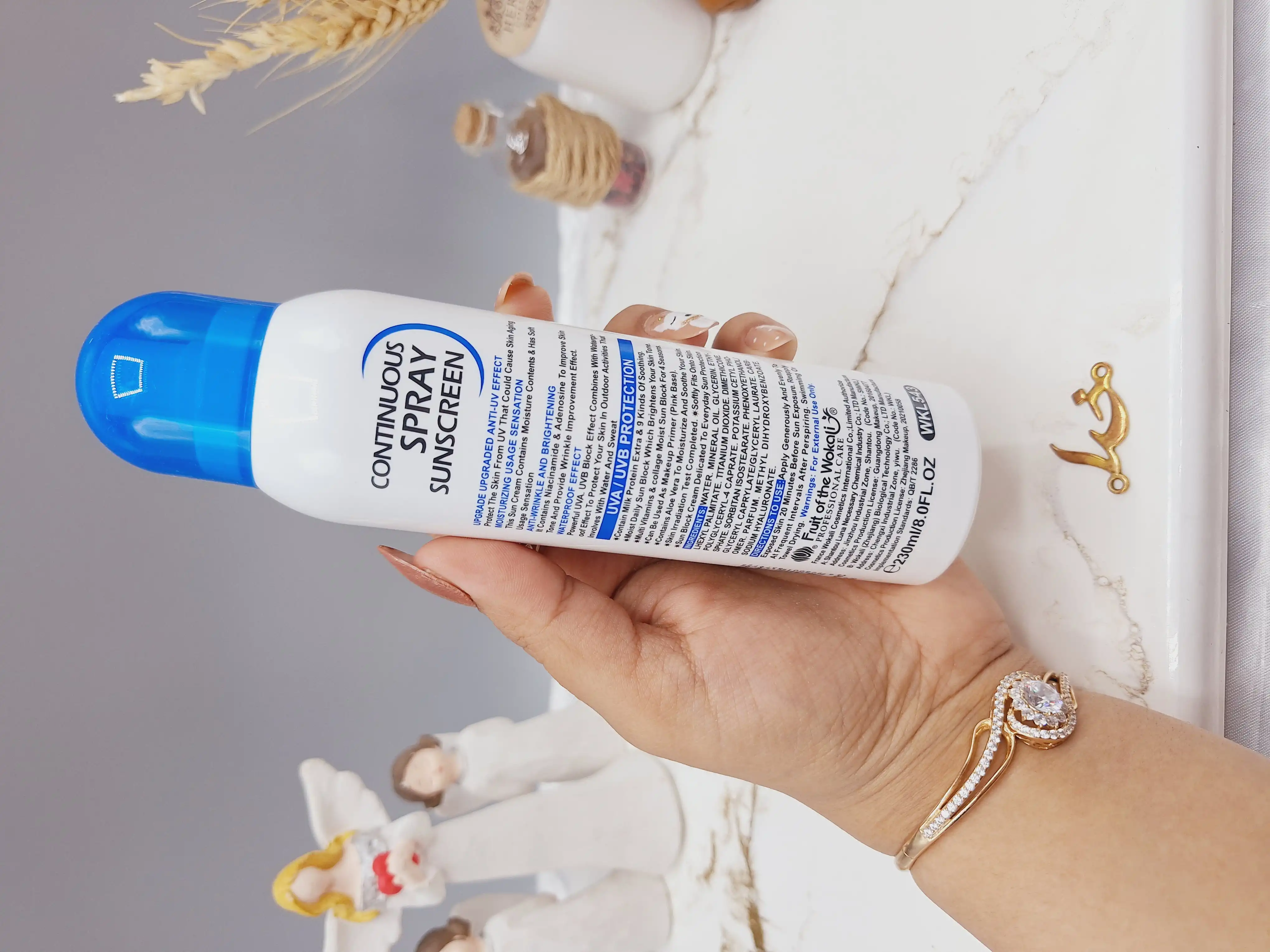 اسپری ضدآفتاب spf 70 برند وکالی WOKALI کد WKL 543