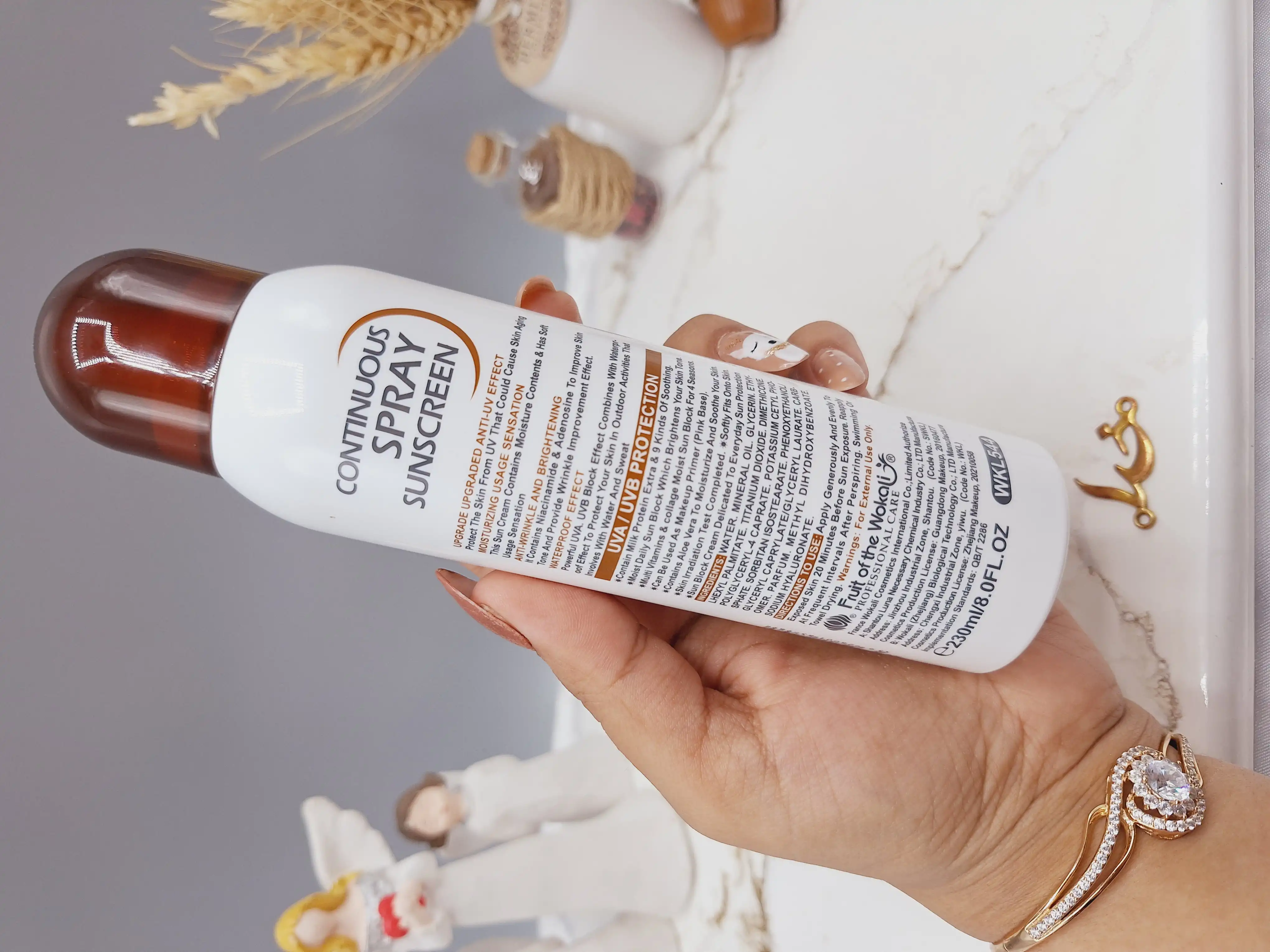 اسپری ضدآفتاب spf 60 برند وکالی WOKALI کد WKL 544