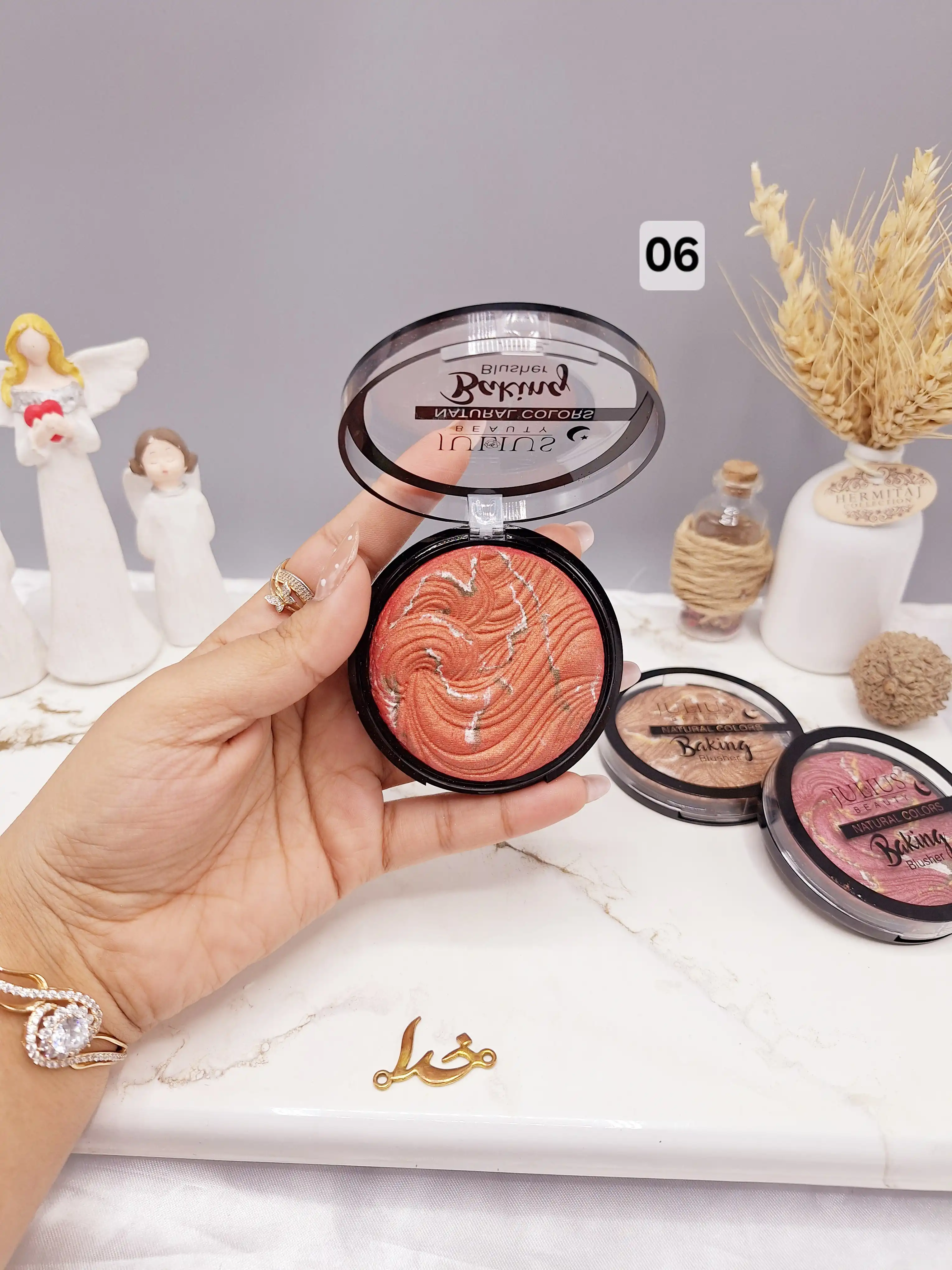 رژ گونه پودری سنگی برند جولیوس JULIUS کد JL240