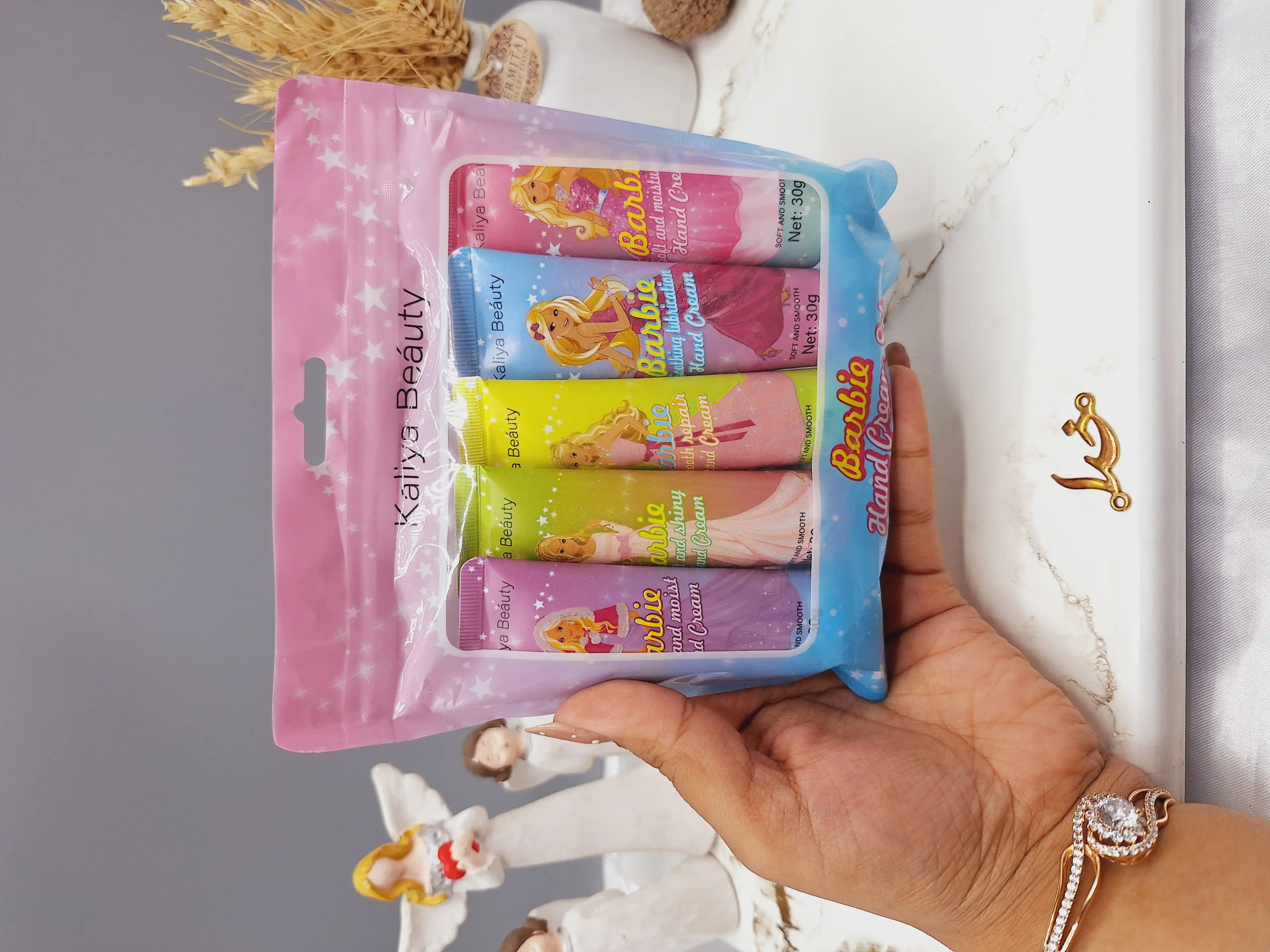 پک پنج عددی کرم دست طرح باربی برند Kaliya Beauty کد 398