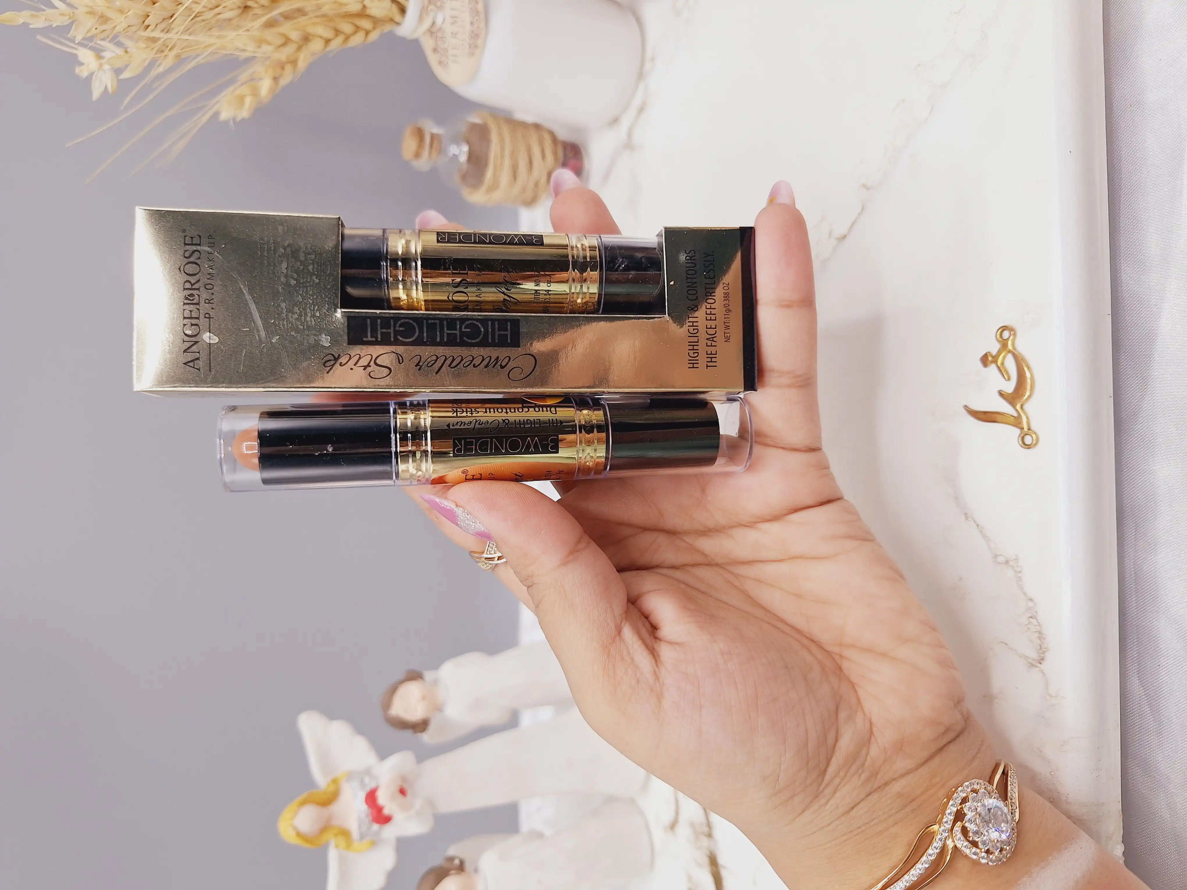 کانتور و کانسیلر استیکی دو طرفه با ماندگاری بالا برند ANGELROSE کد C714B