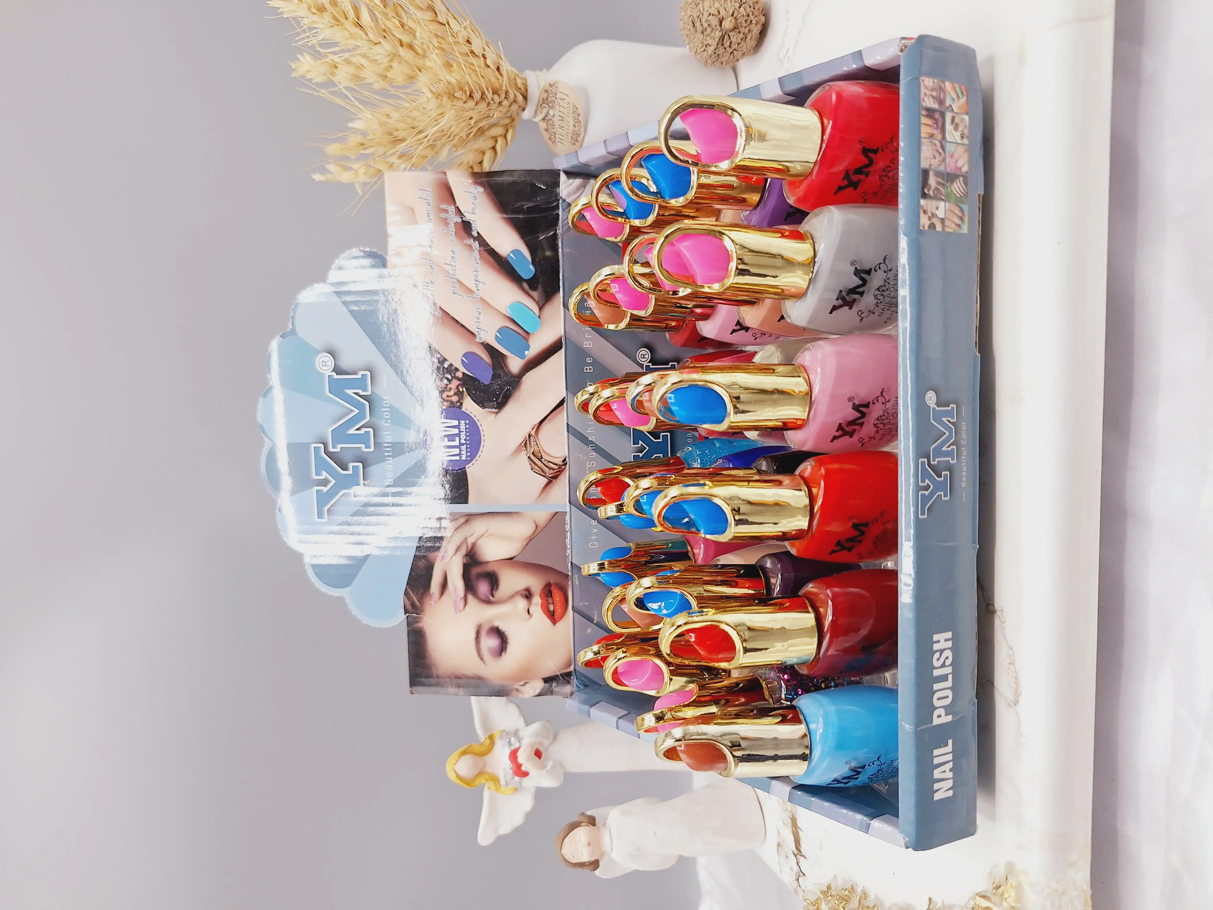 لاک ناخن نایلی پولیش طرح رژ برند YM کد 3059K