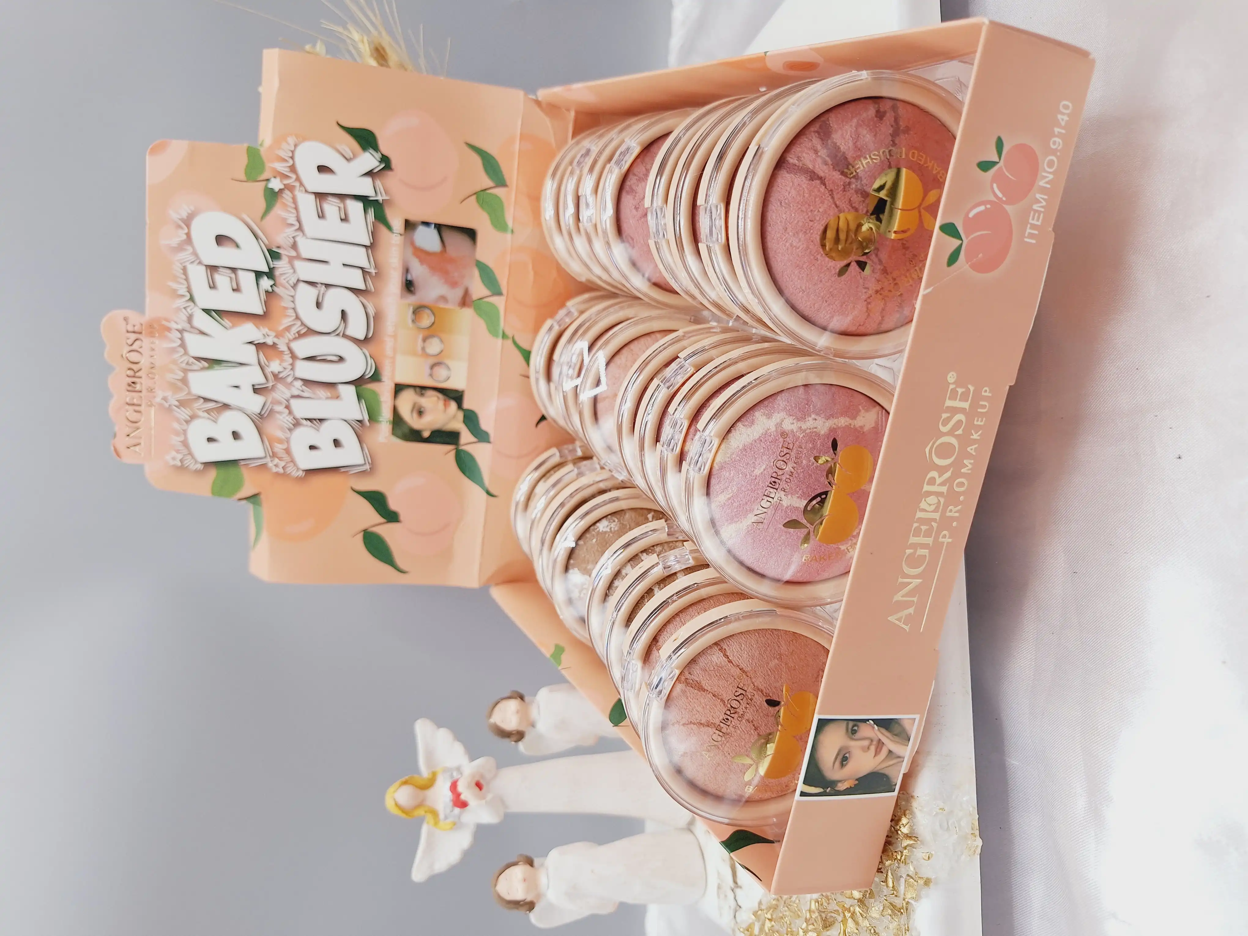 رژگونه دایره ای هلویی برند آنجل رز ANGELROSE کد 9140