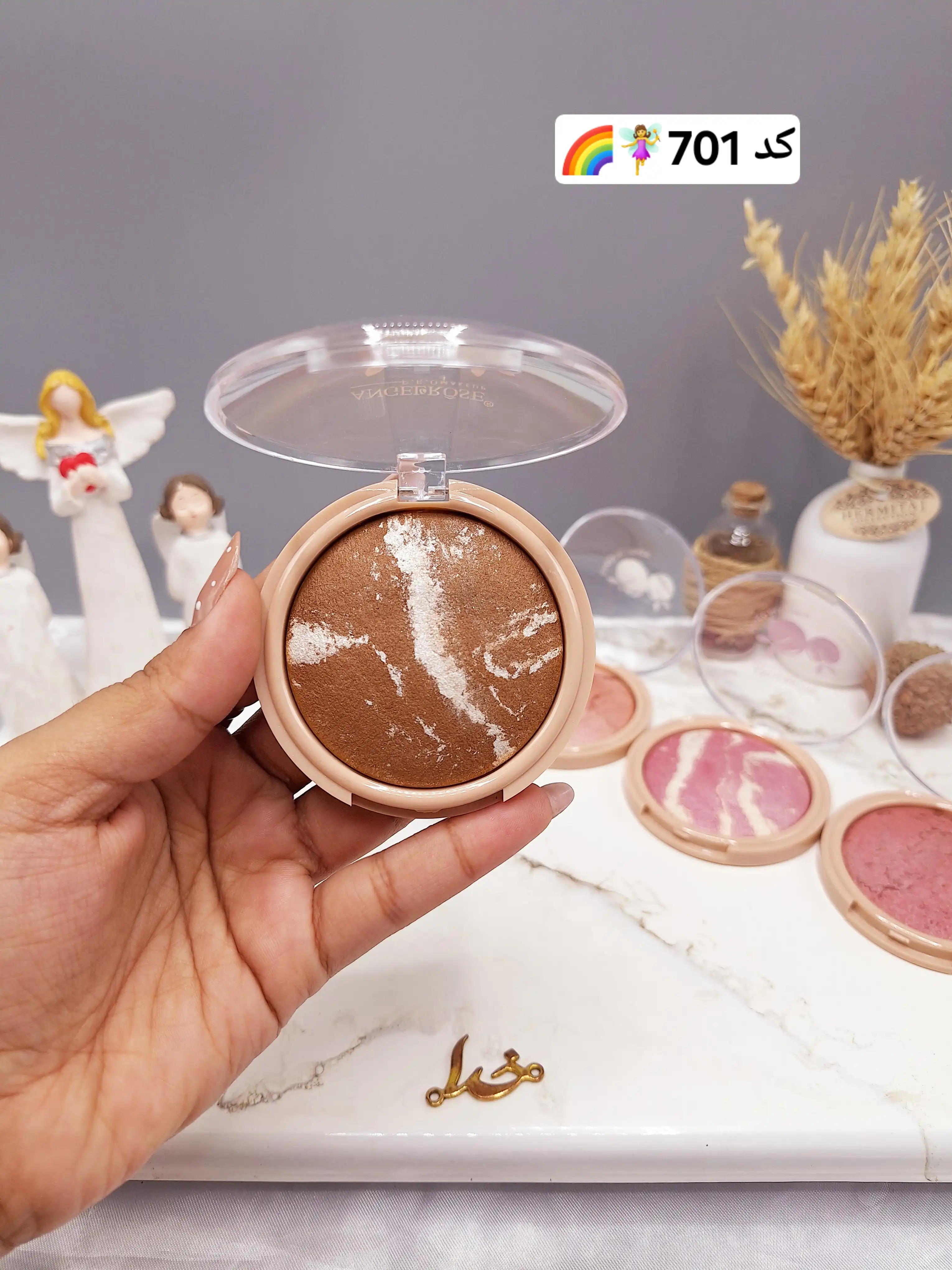 رژگونه دایره ای هلویی برند آنجل رز ANGELROSE کد 9140