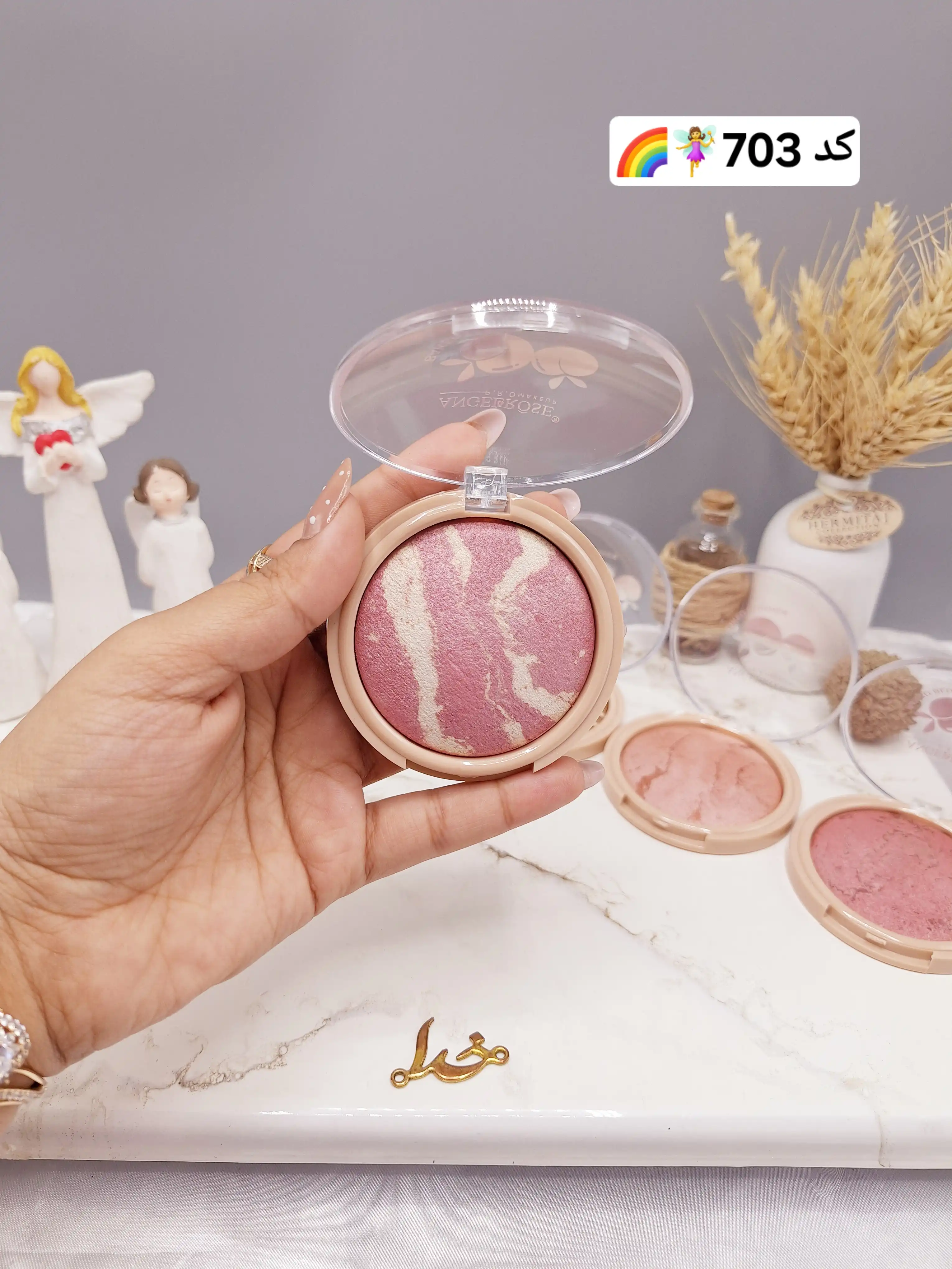 رژگونه دایره ای هلویی برند آنجل رز ANGELROSE کد 9140