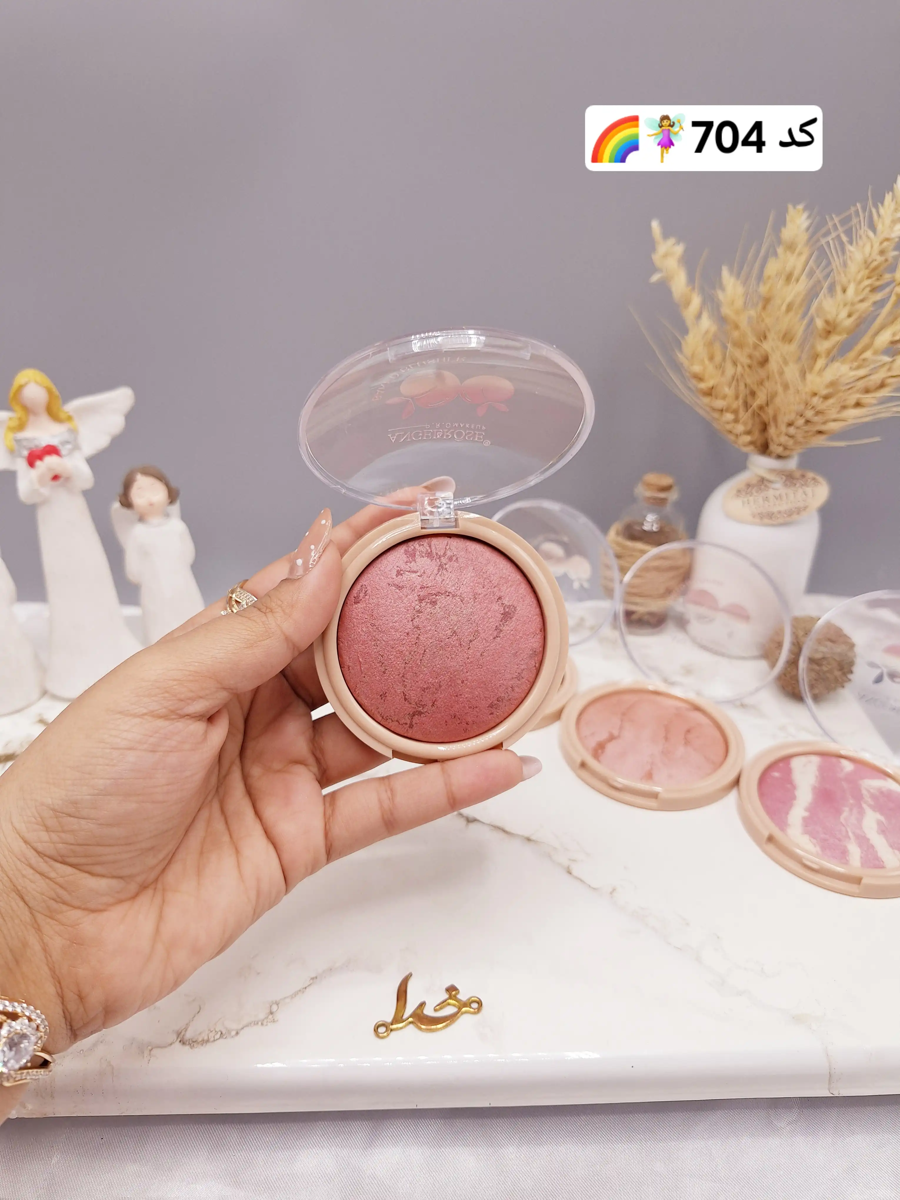 رژگونه دایره ای هلویی برند آنجل رز ANGELROSE کد 9140