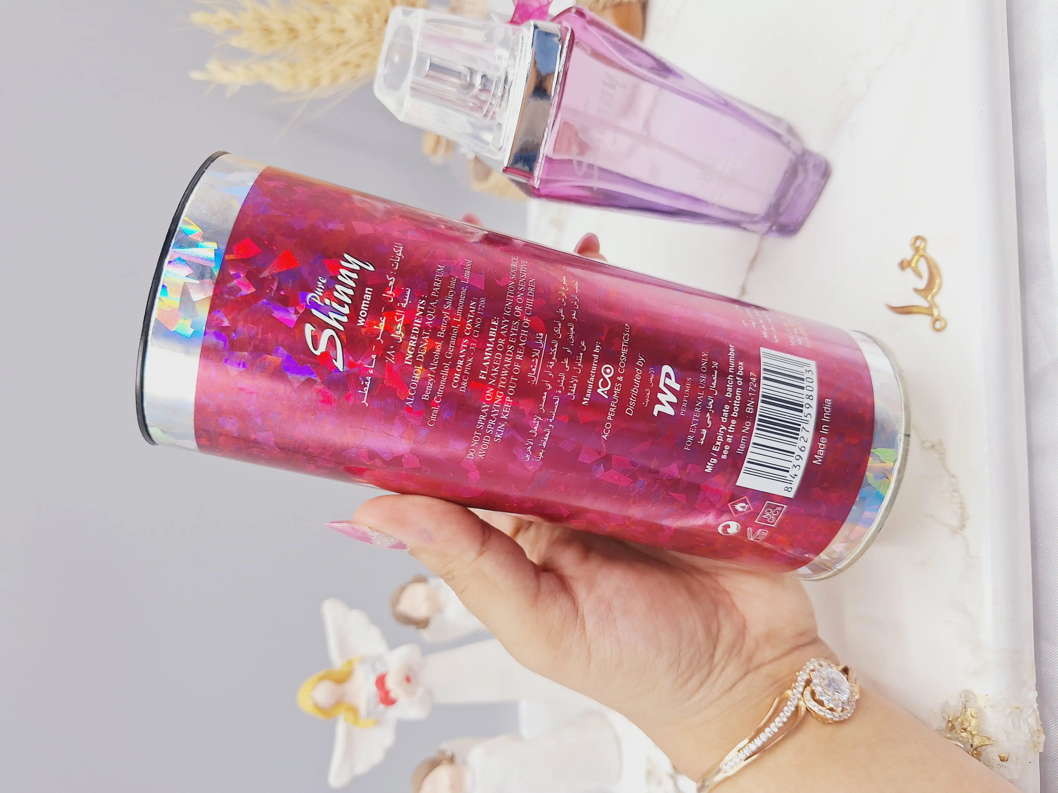 ادکلن زنانه Pure Shinny woman قوطی صورتی کد 8003