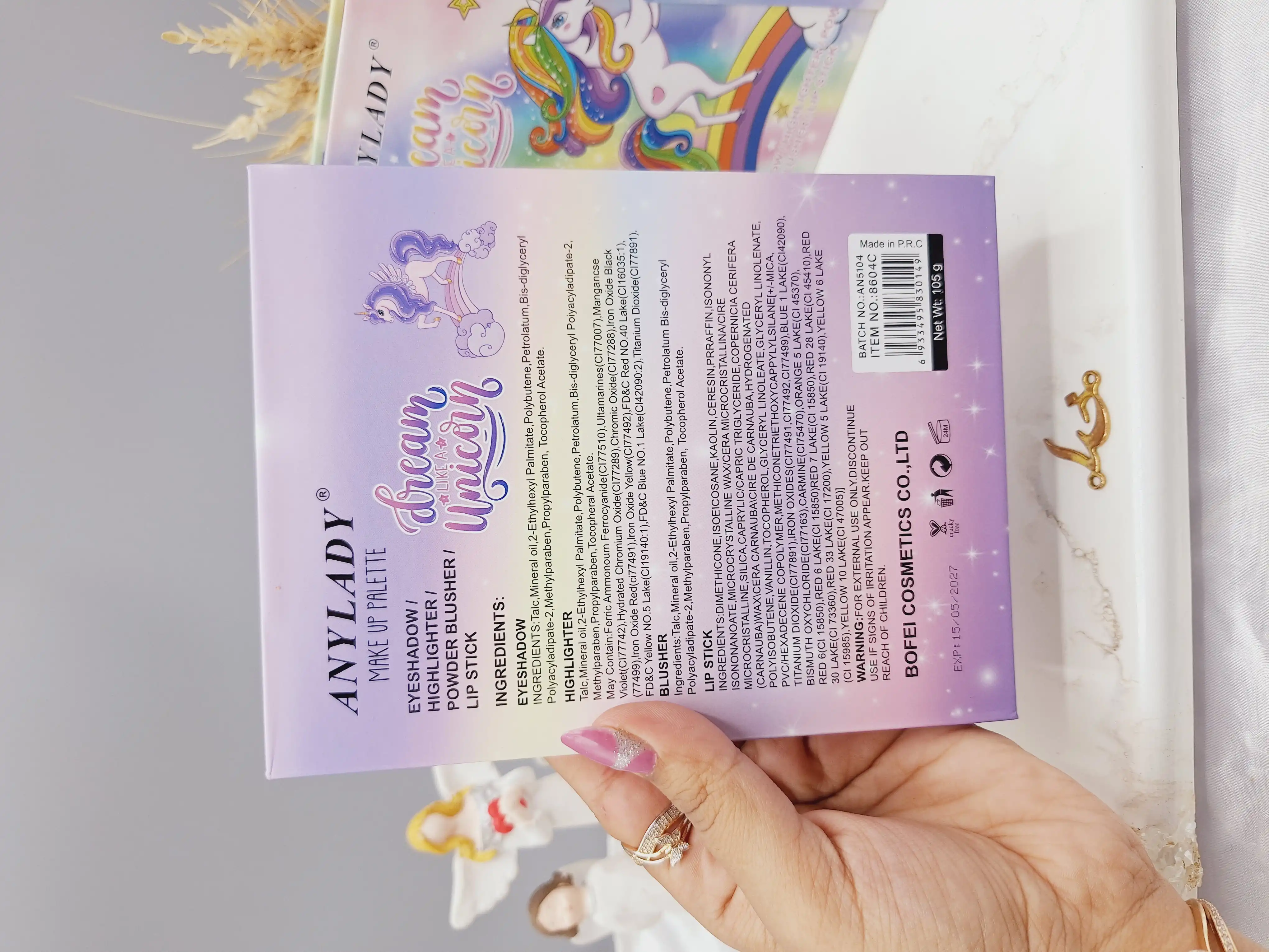 پالت سایه آنالیدی زیبا طرح اسب تک شاخ رویایی کد 8604C