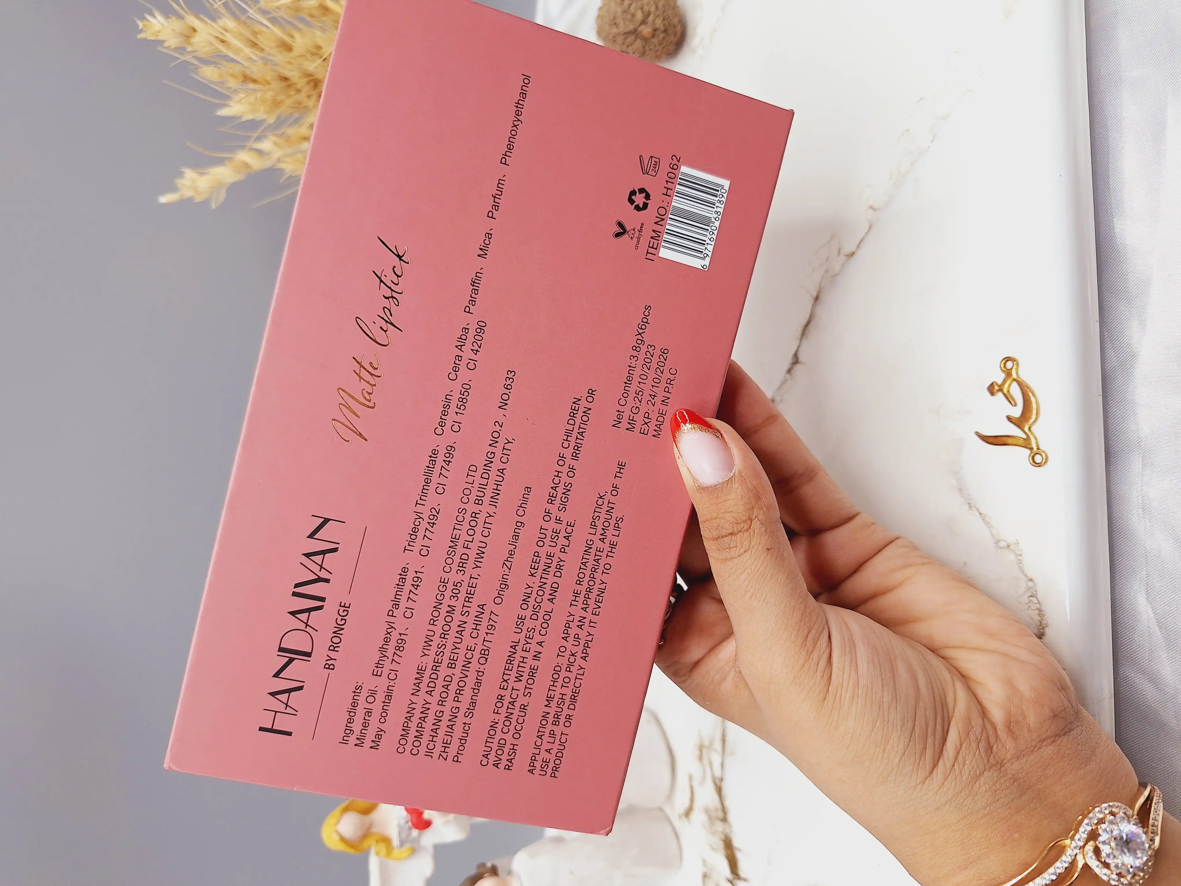 پک رژ لب جامد 6 عددی برند هندیان HANDAIYAN کد H1062