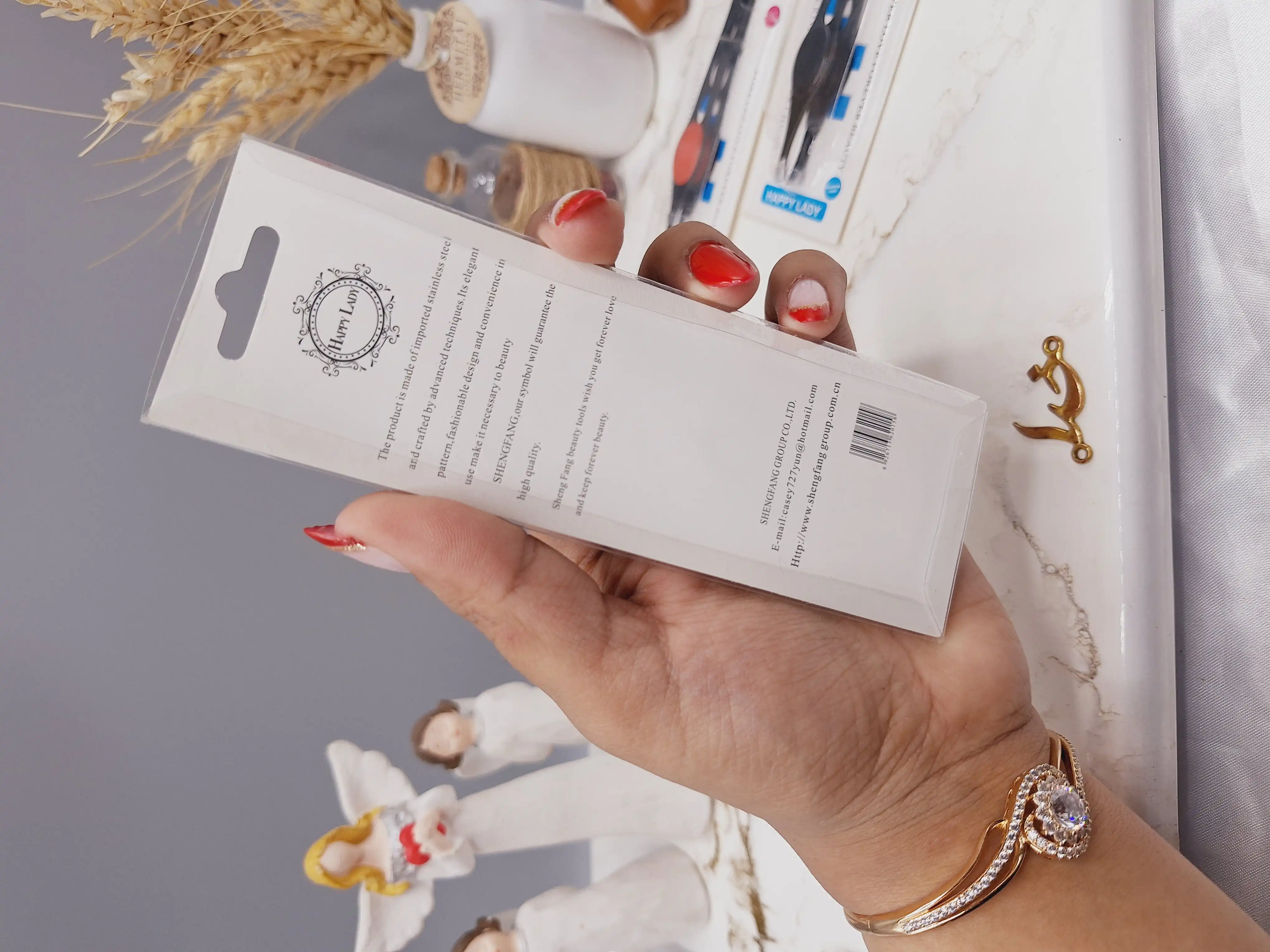 موچین انگشتی دکمه ای استیل برند هپی لیدی HAPPY LADY کد 0158