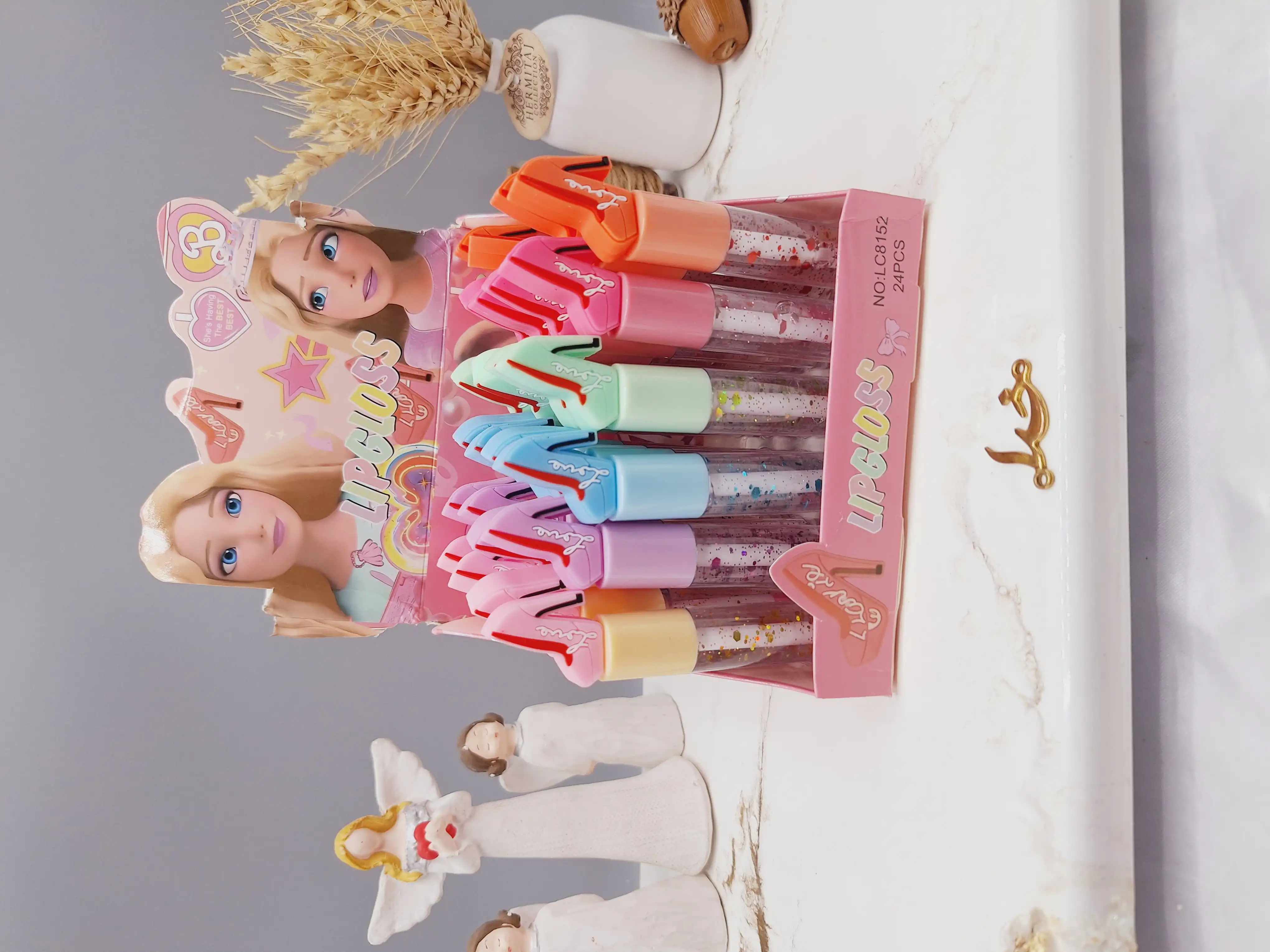 لیپ گلاس گلیتری طرح کفش سیندرلا کد LC8152