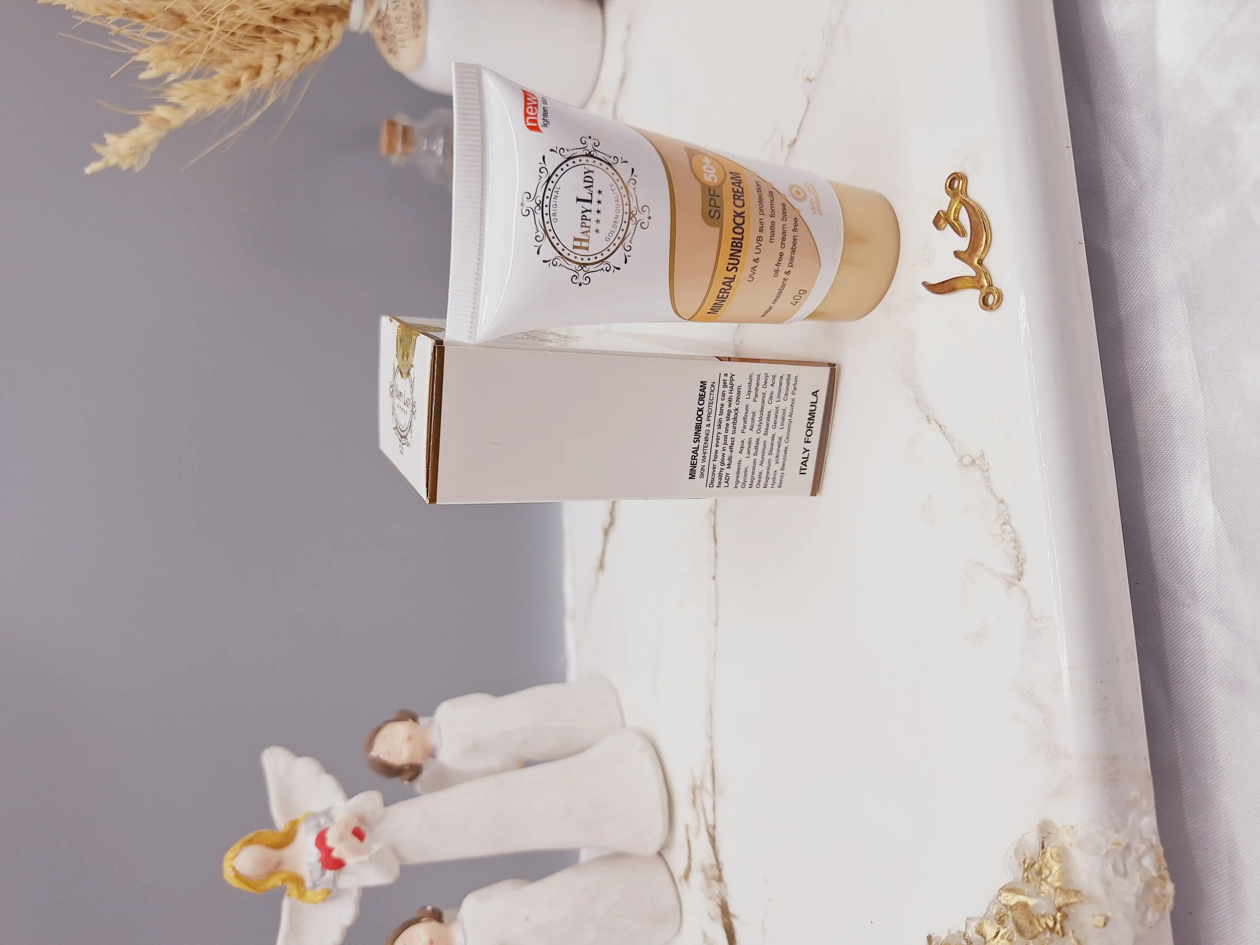 کرم ضدآفتاب اورجینال هپی لیدی دارای  spf50 رنگ بژ طبیعی کد HL308