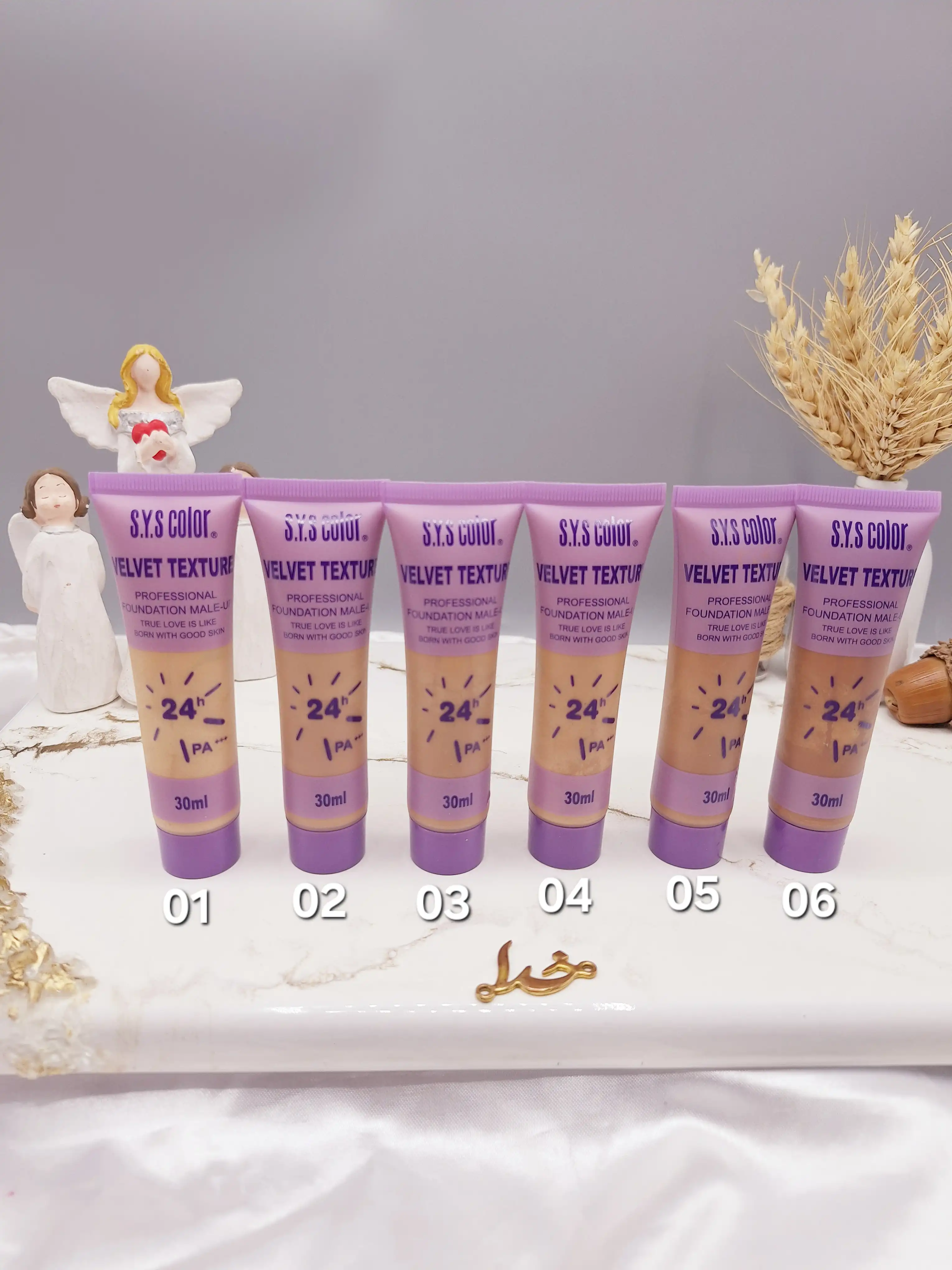 کرم پودر تیوپی بافت مخملی برند s. Y. S color کد FD802