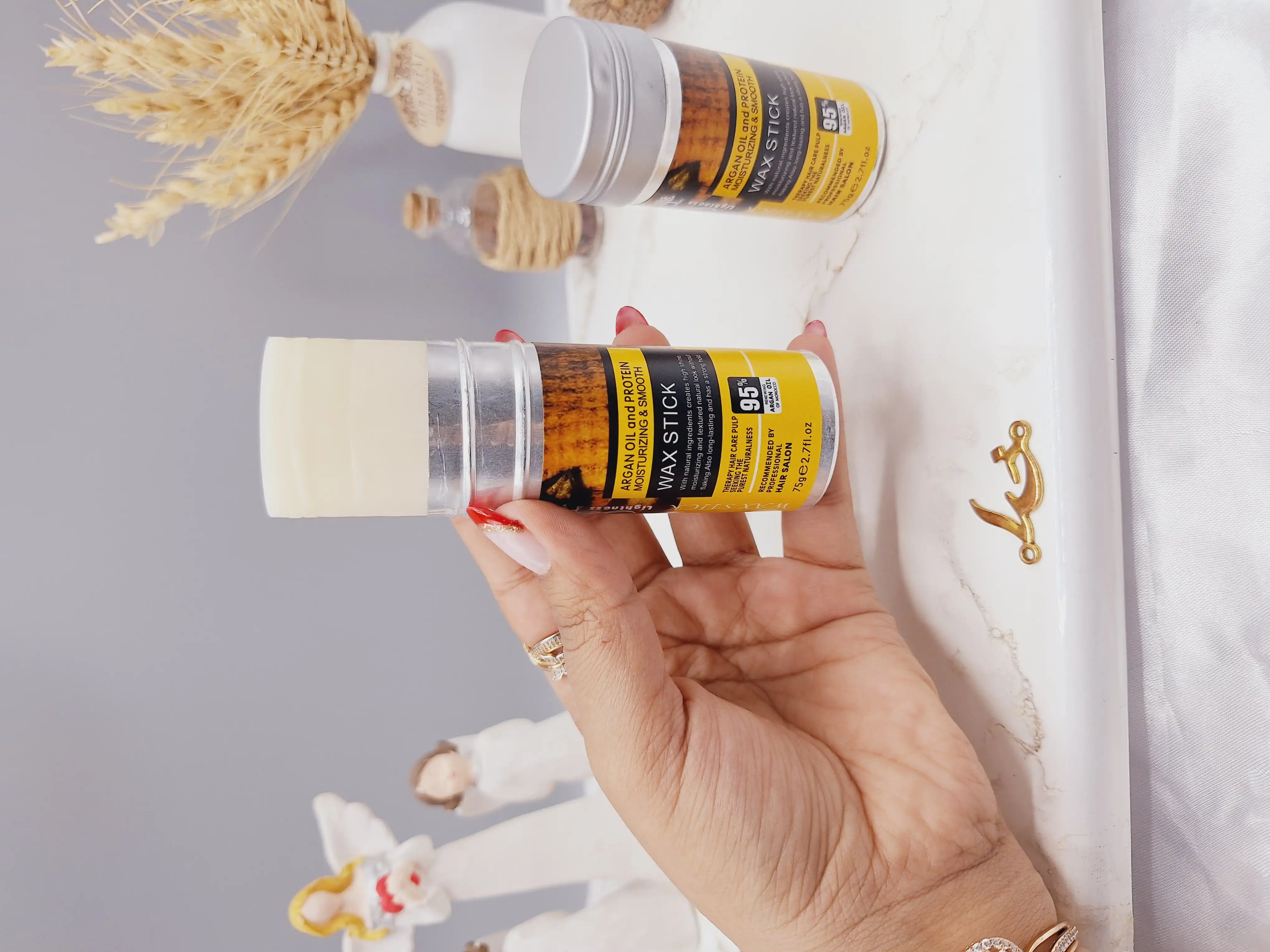 وزگیر مو استیکی لایتنس حاوی روغن آرگان WAX STICK کد 8549