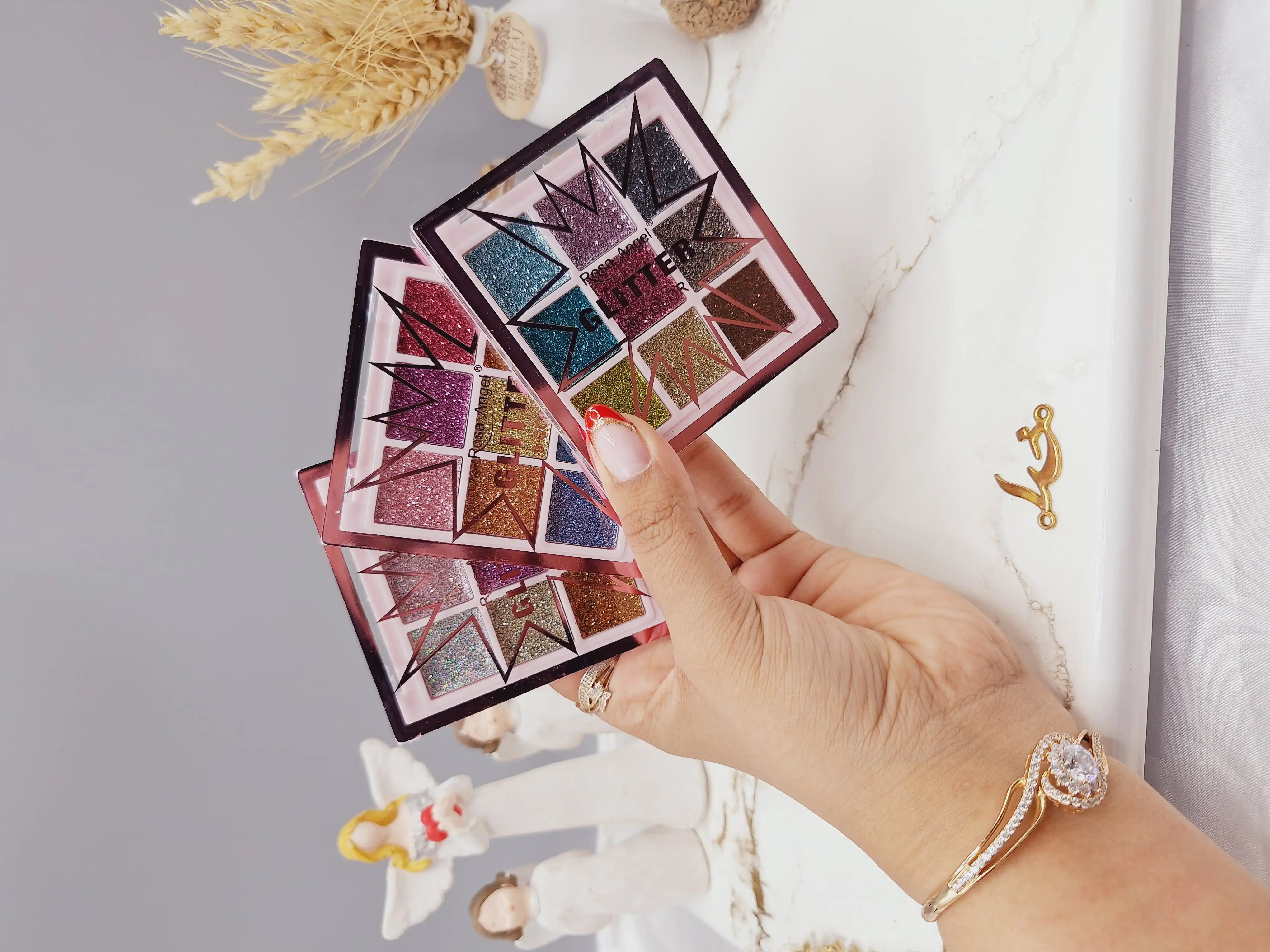 پالت سایه 9 رنگ گلیتری برند Rosa Angle کد SL_5018