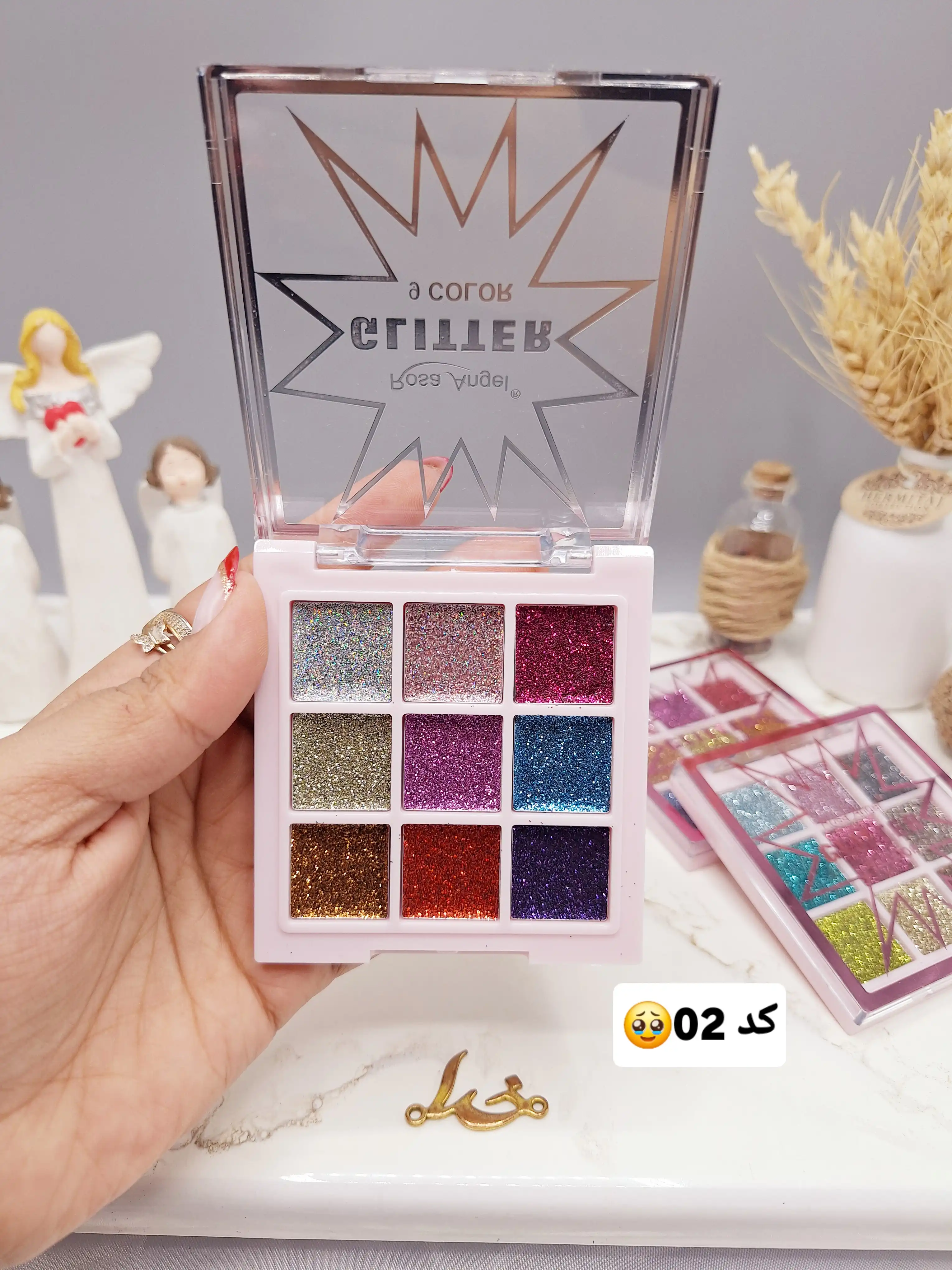 پالت سایه 9 رنگ گلیتری برند Rosa Angle کد SL_5018