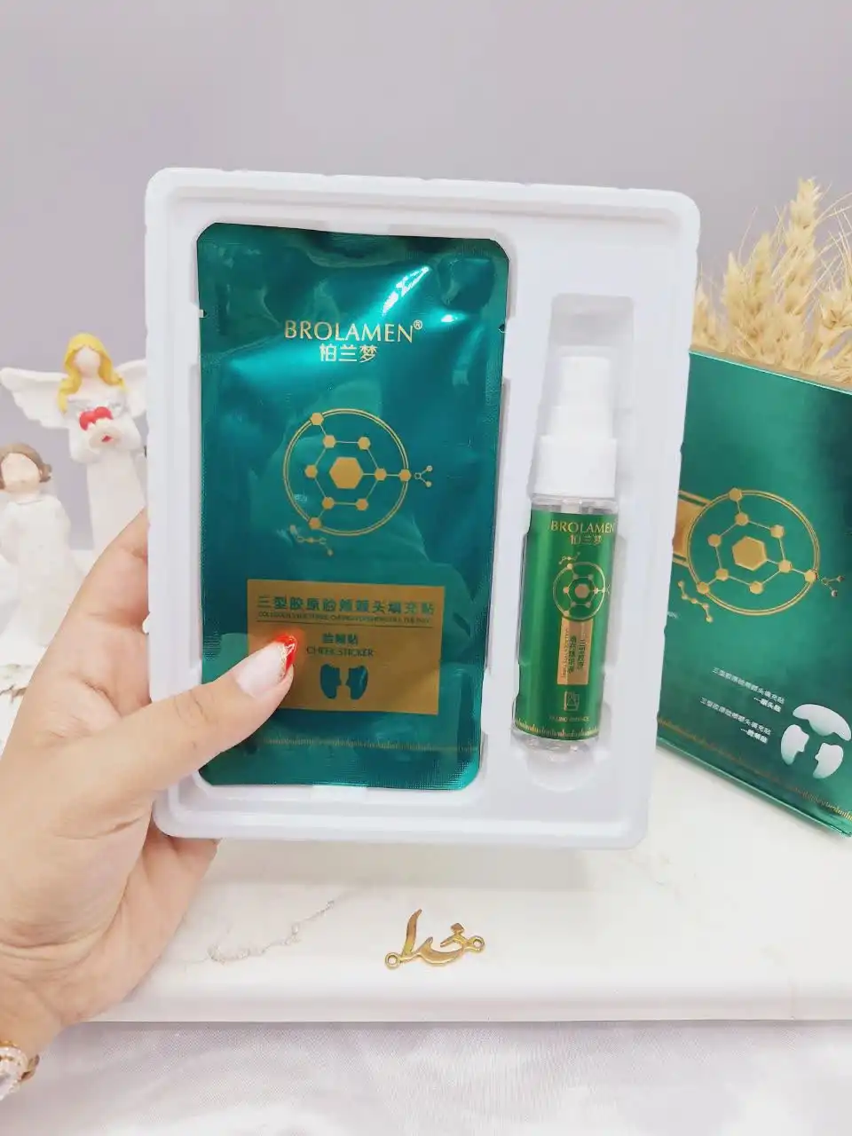 پک ماسک رفع چین و چروک کلاژن ساز جذبی اصل برند Jinshane کد 8509