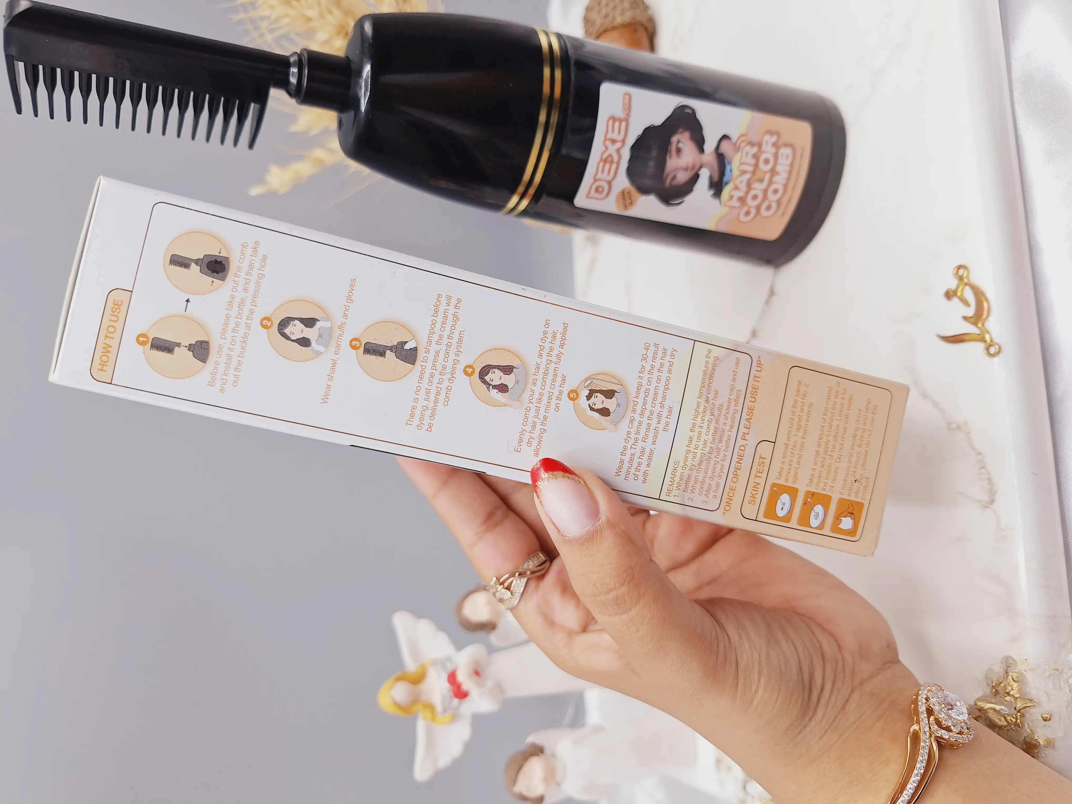 شانه رنگ مو رنگ مشکی طبیعی برند دکسی Dexe کد 4856