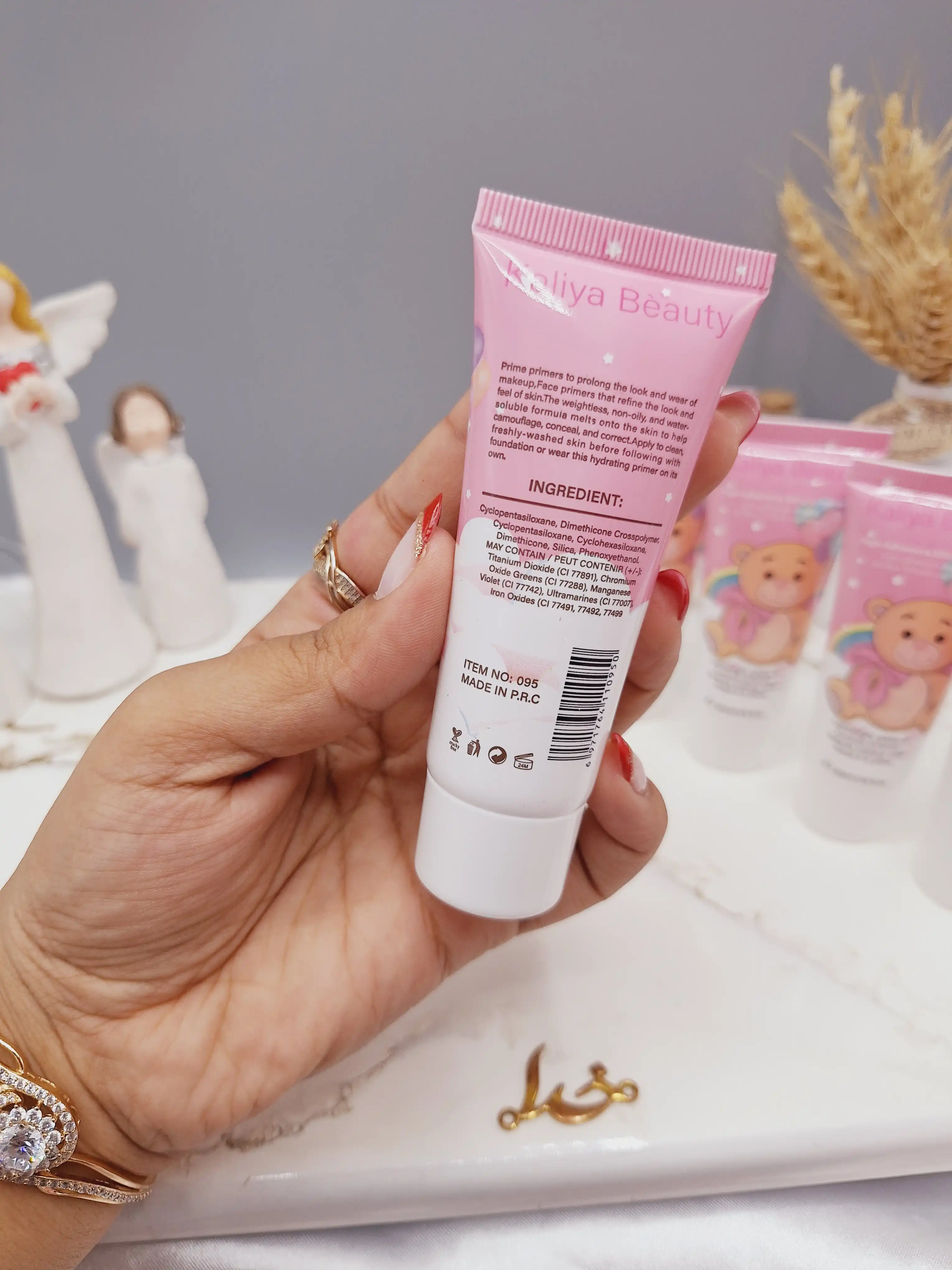 پرایمر تیوپی طرح خرس فانتزی صورتی برند کالیا بیوتی Kalia Beauty کد 095