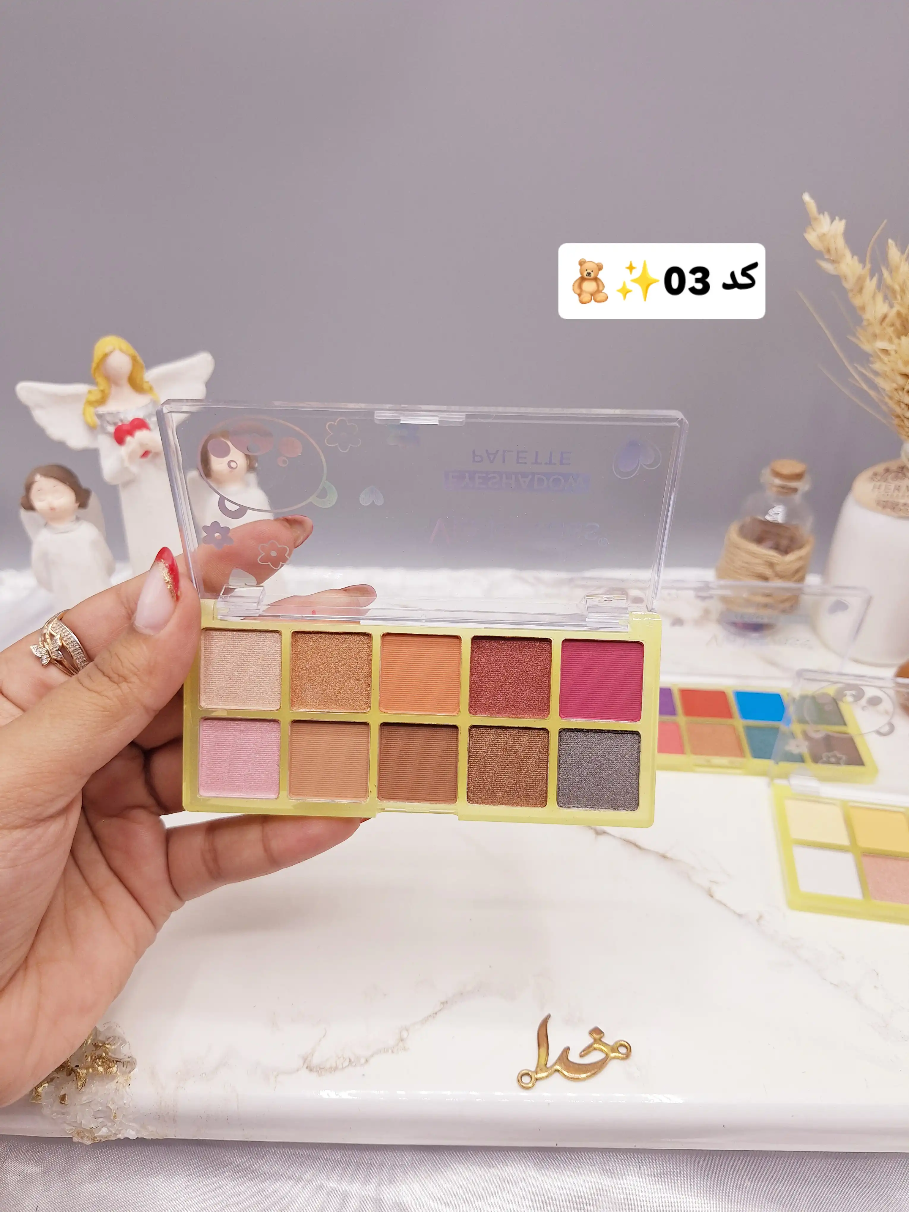 پلت سایه رنگی تابستانه برند Via letvass طرح خرس رنگین کمان کد 2313