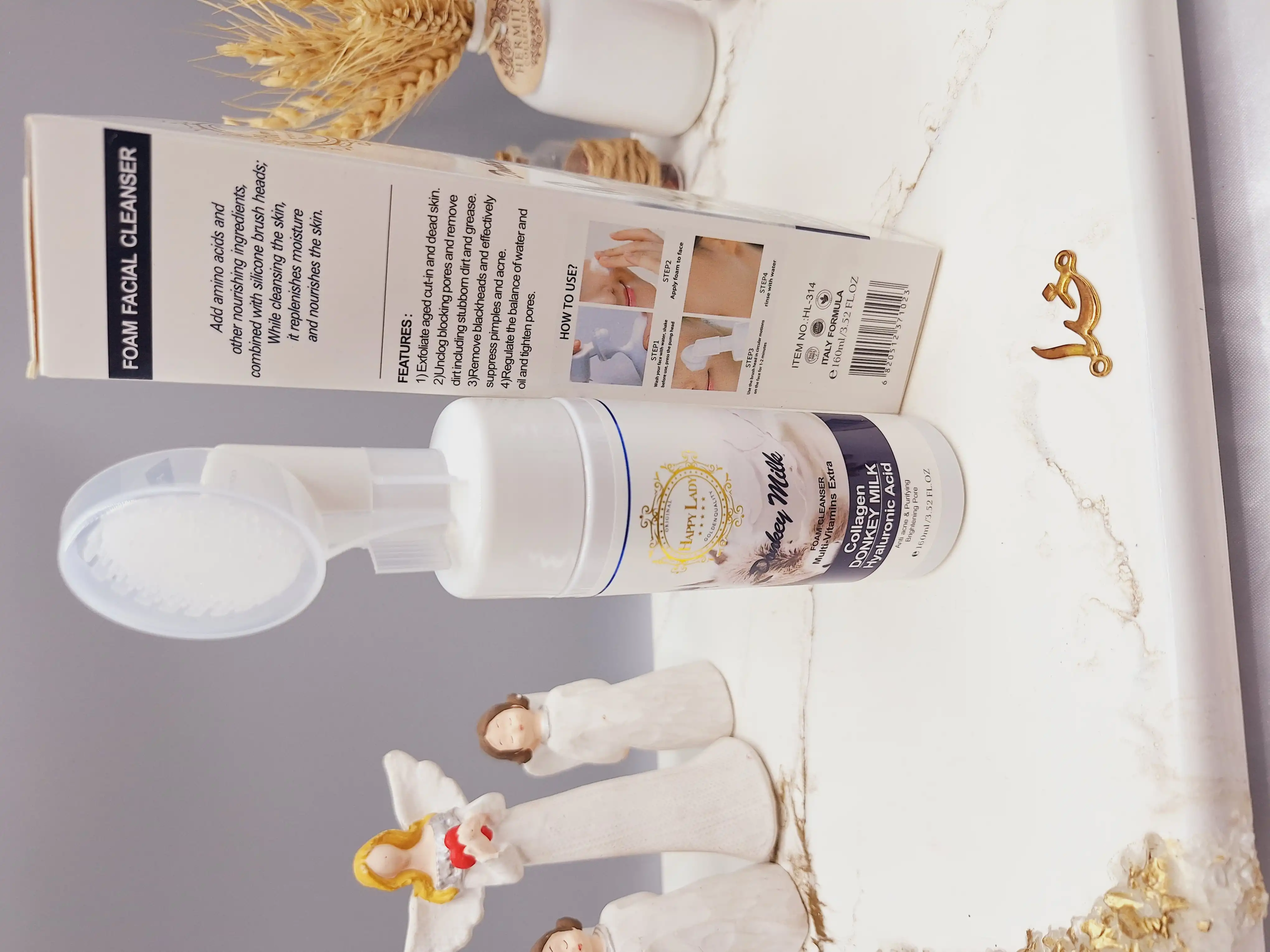 فوم شیر الاغ روشن کننده و بستن منافذ باز پوست برند هپی لیدی HAPPY LADY کد HL_314