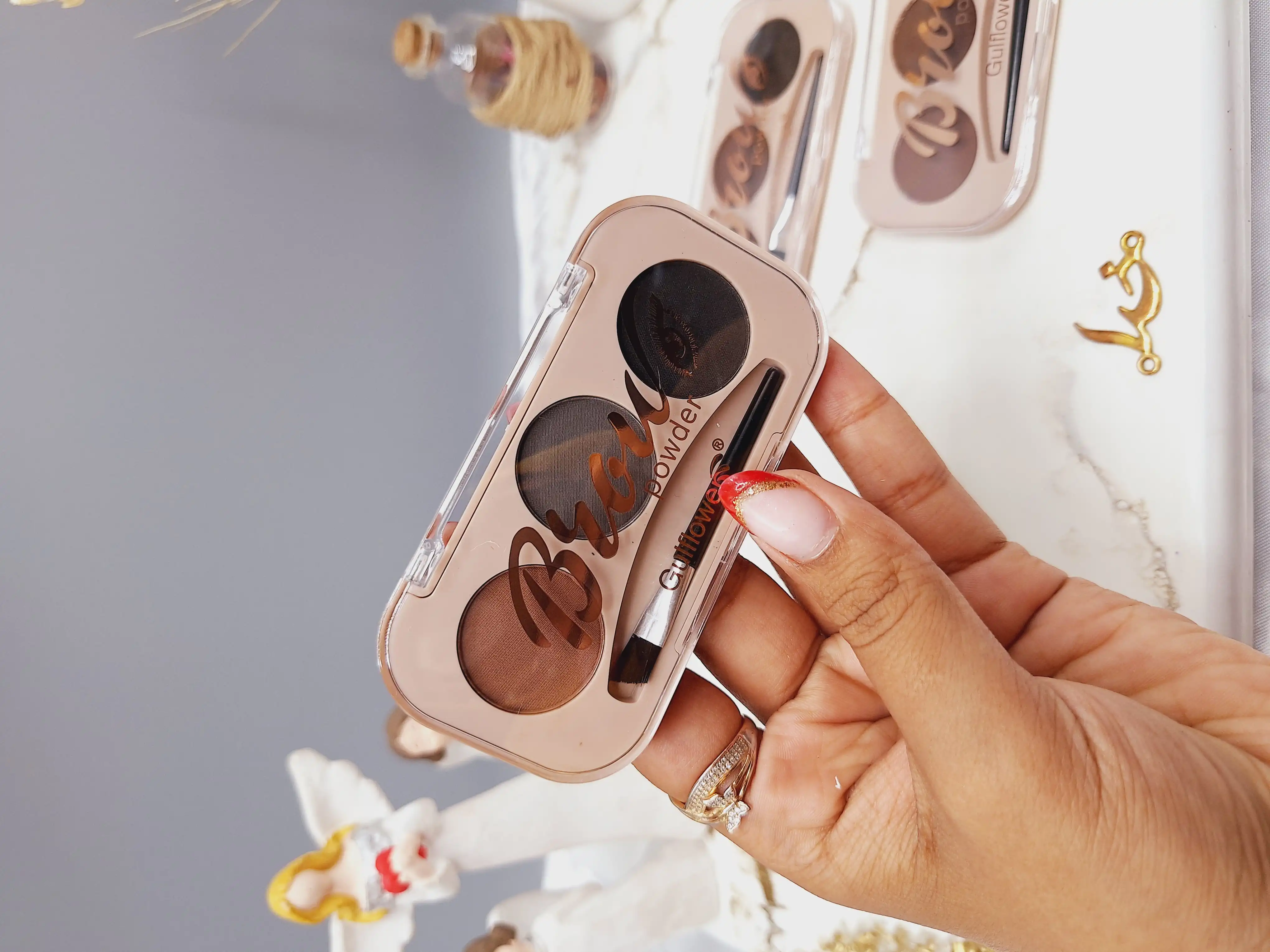 سایه ابرو پک 3 قلو همرا با براش برند Gulflower کد GF452