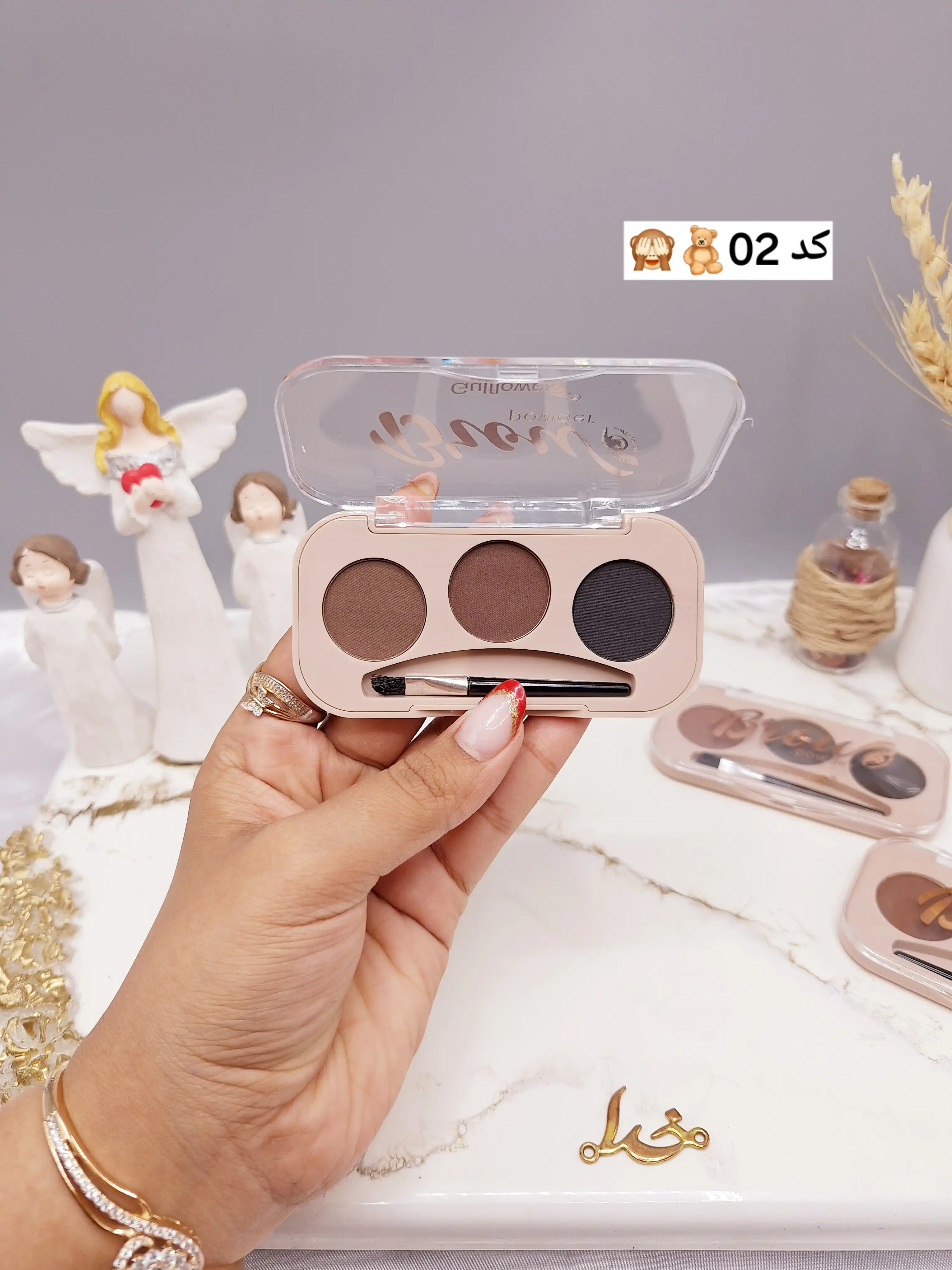 سایه ابرو پک 3 قلو همرا با براش برند Gulflower کد GF452