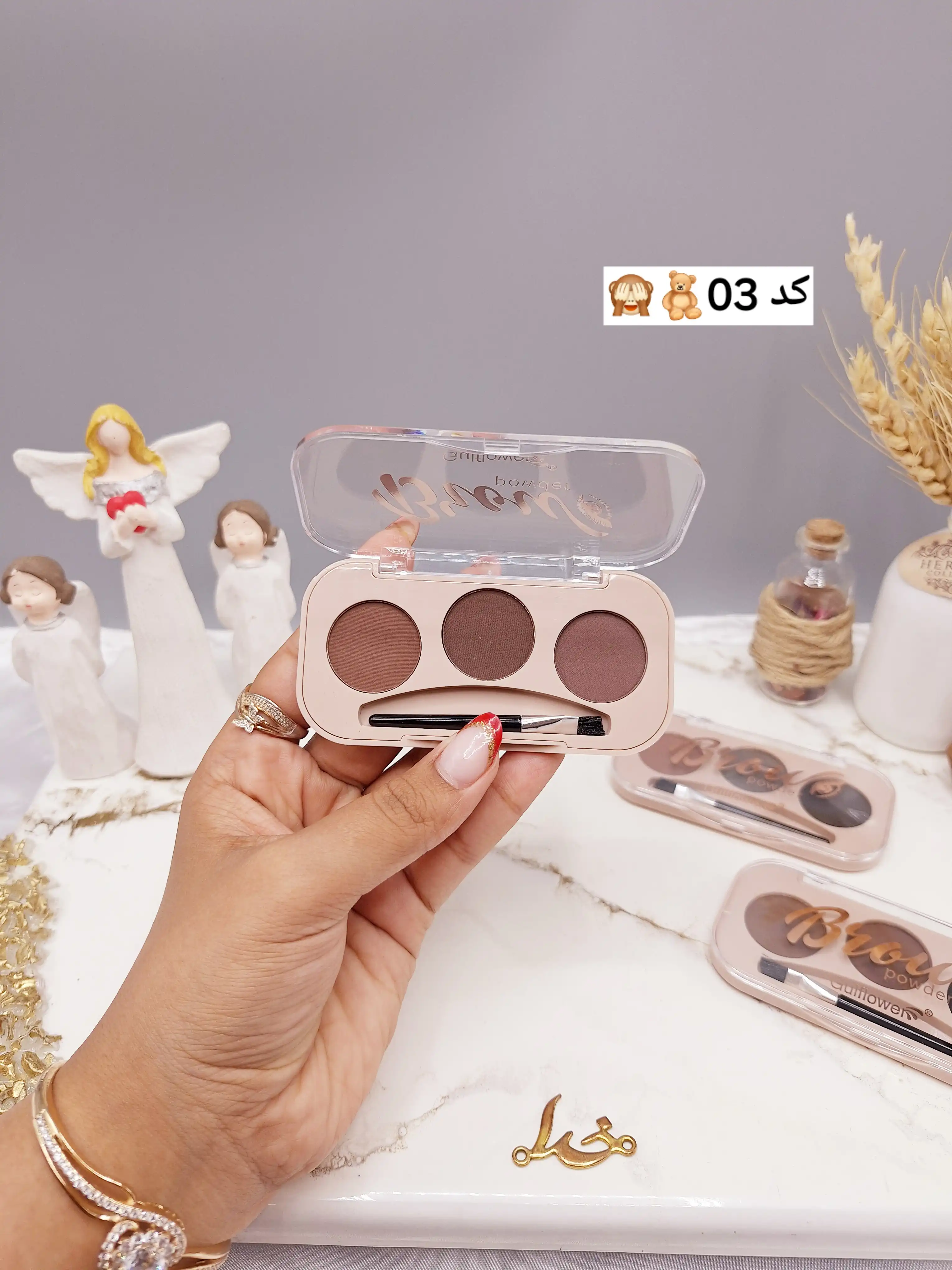 سایه ابرو پک 3 قلو همرا با براش برند Gulflower کد GF452