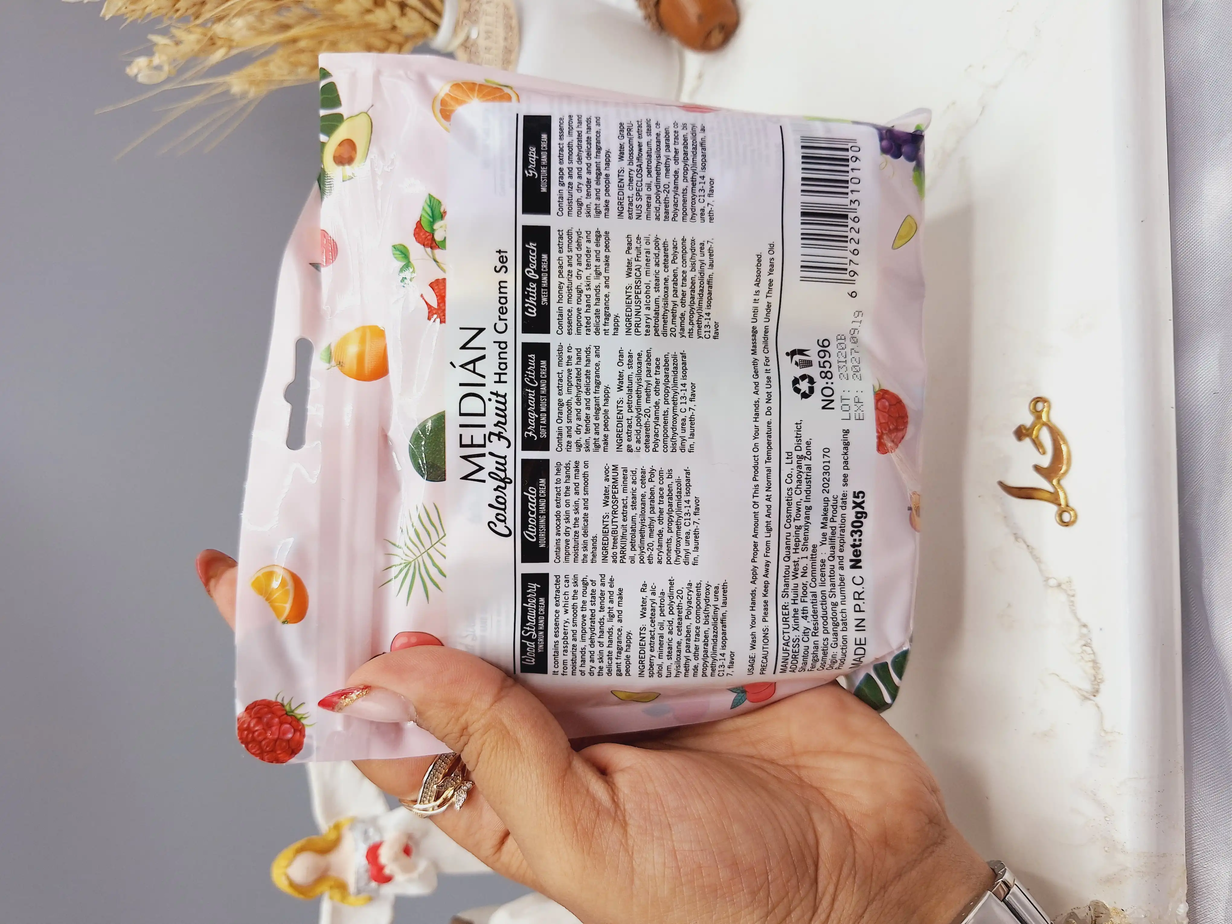 پک کرم دست حاوی اسانس های میوه خوشبو Meidian کد 8596
