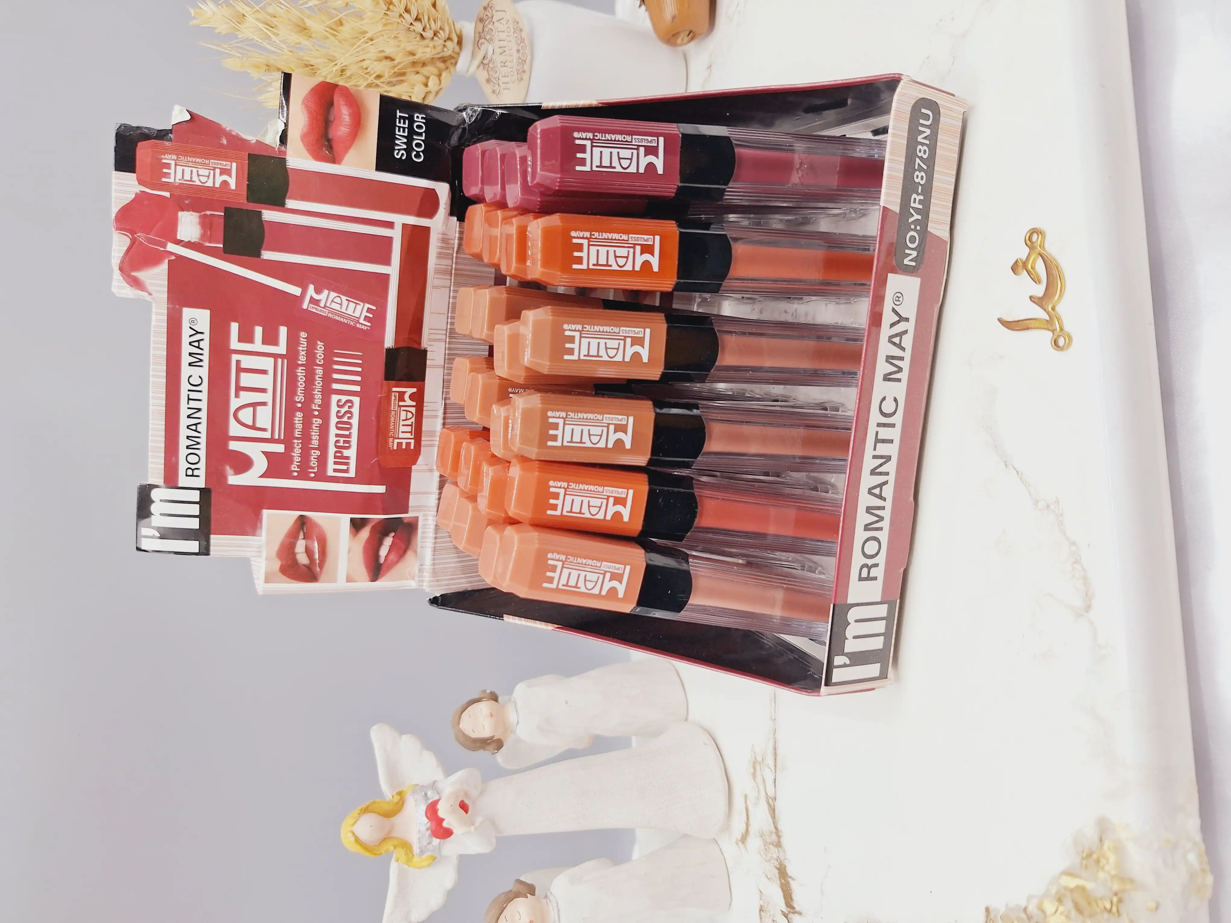 پک 6تایی رژ مایع برند رومانتیک مای کد YR_878