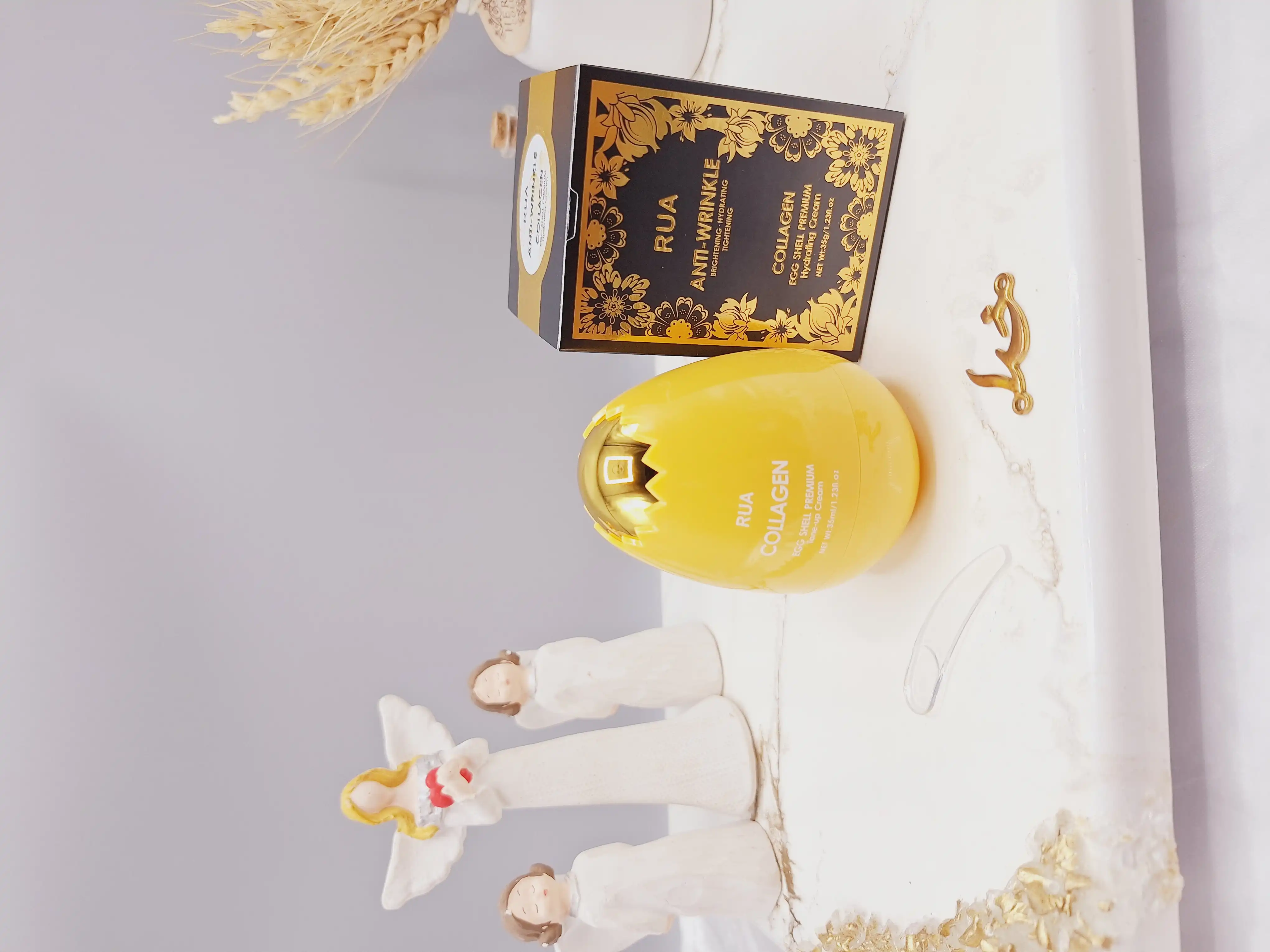 کرم ضد چروک و کلاژن ساز پوست مدل تخم مرغی زرد برند RUA کد 60350