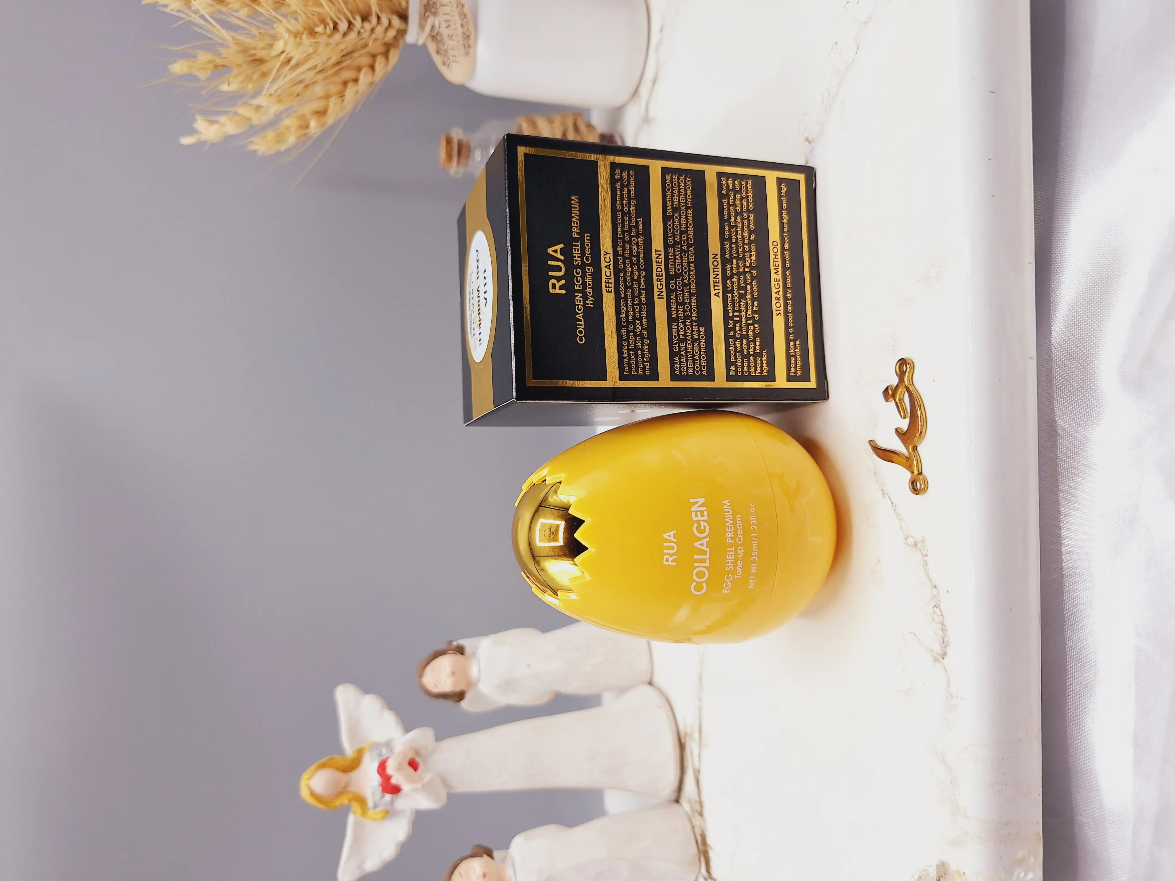 کرم ضد چروک و کلاژن ساز پوست مدل تخم مرغی زرد برند RUA کد 60350