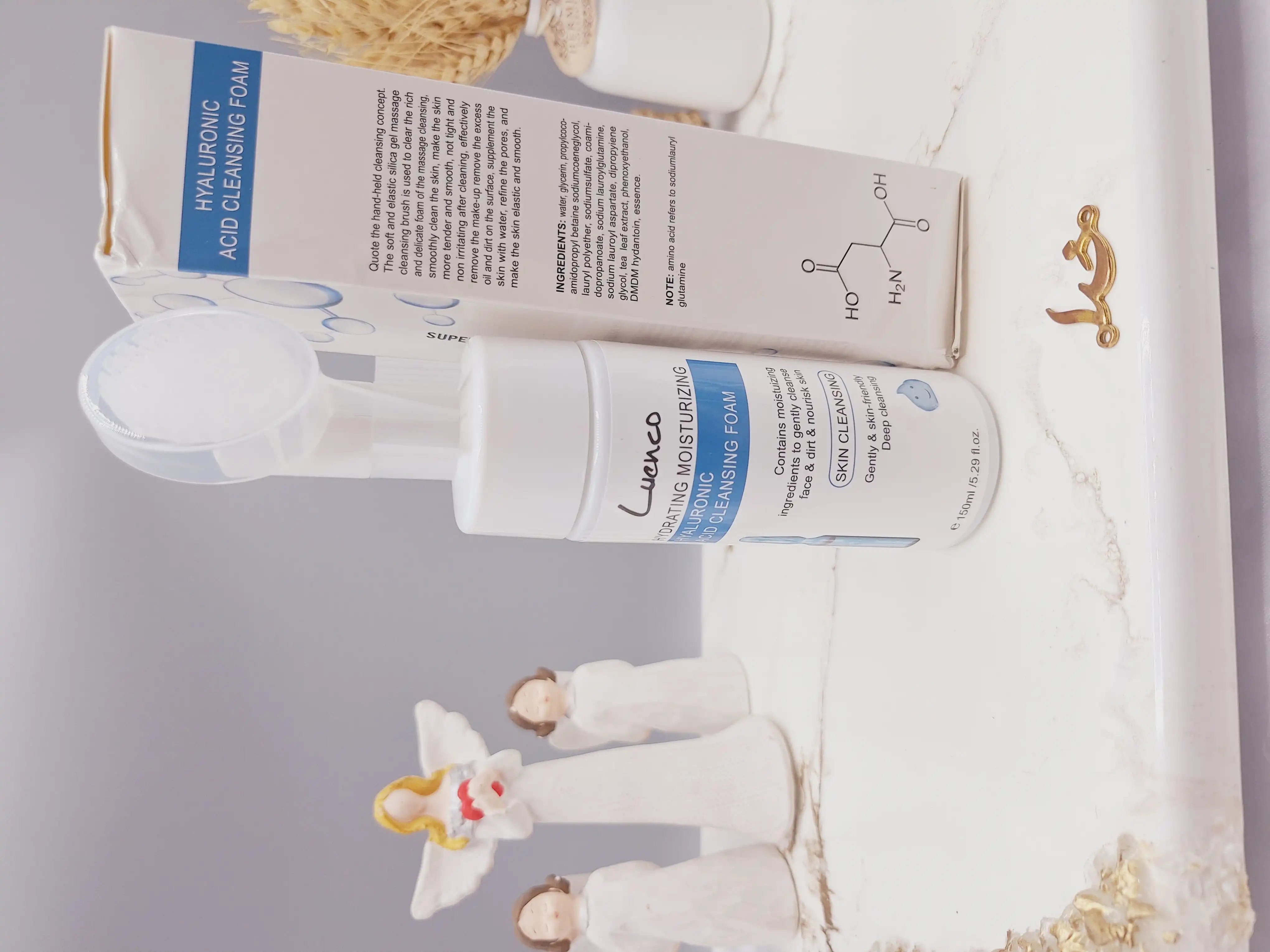 فوم شستشو کف دار صورت براش دار هیالورونیک اسید برند Luenco کد 2307_7