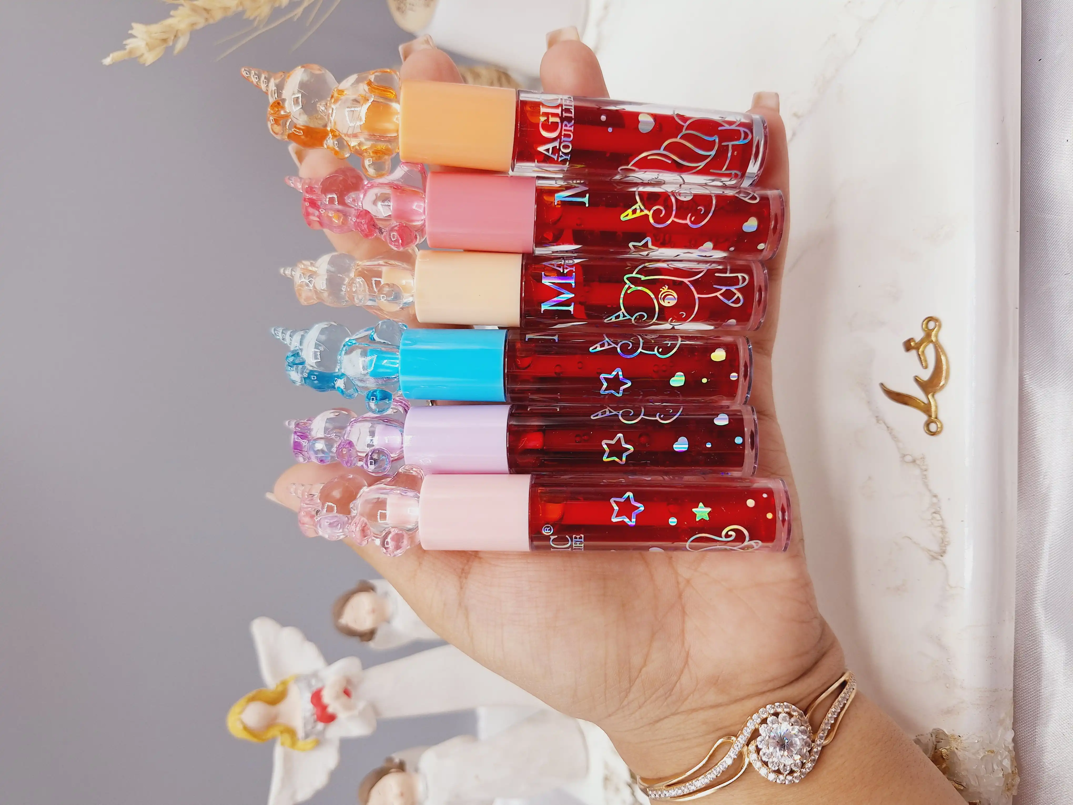 تینت لب طرح اسب تک شاخ شیشه ای برند مجیک کد LC25