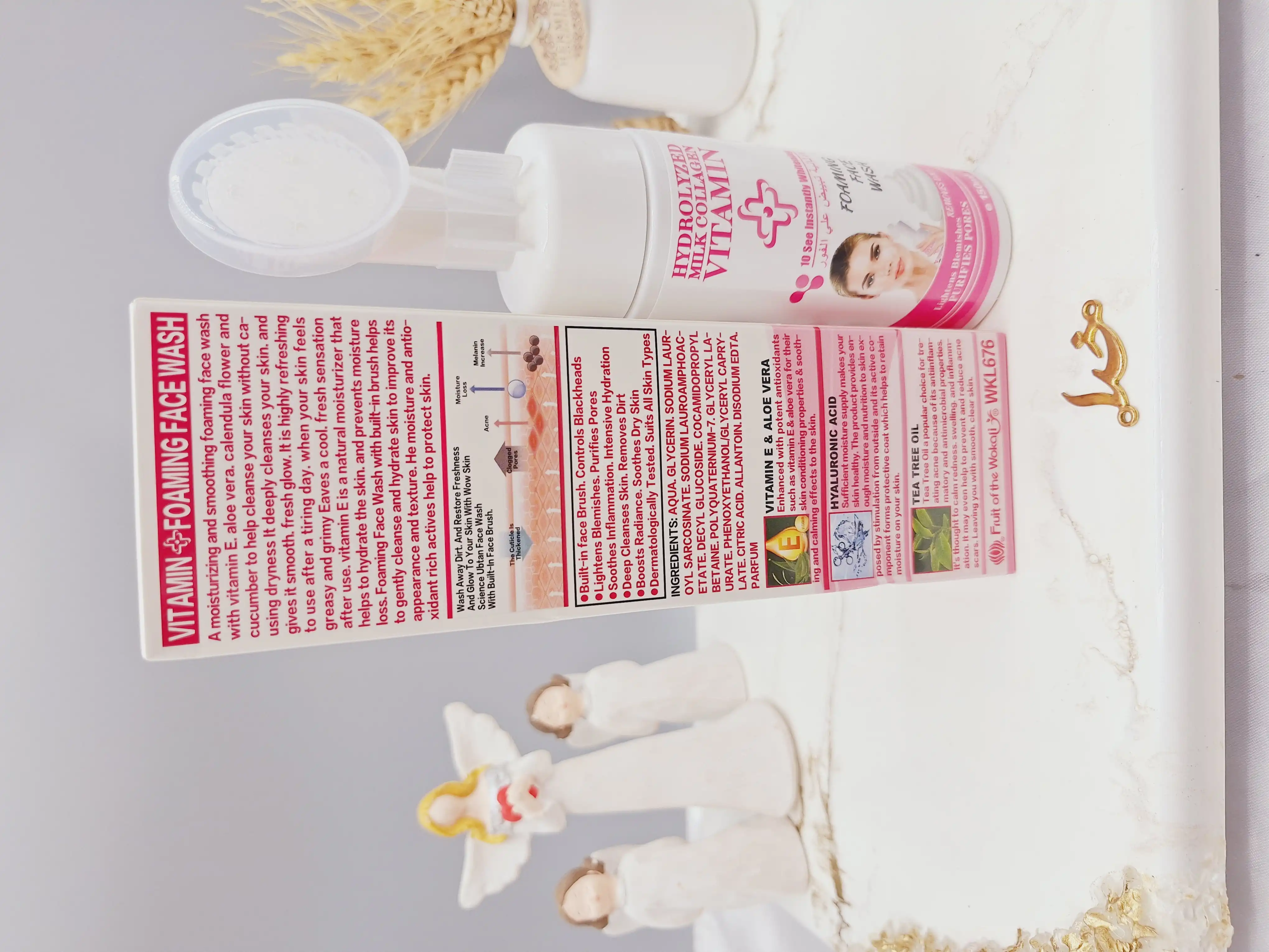 فوم شستشو صورت کلاژن شیر کف کننده و سفید کننده فوری برند wokali کد VKL676118953