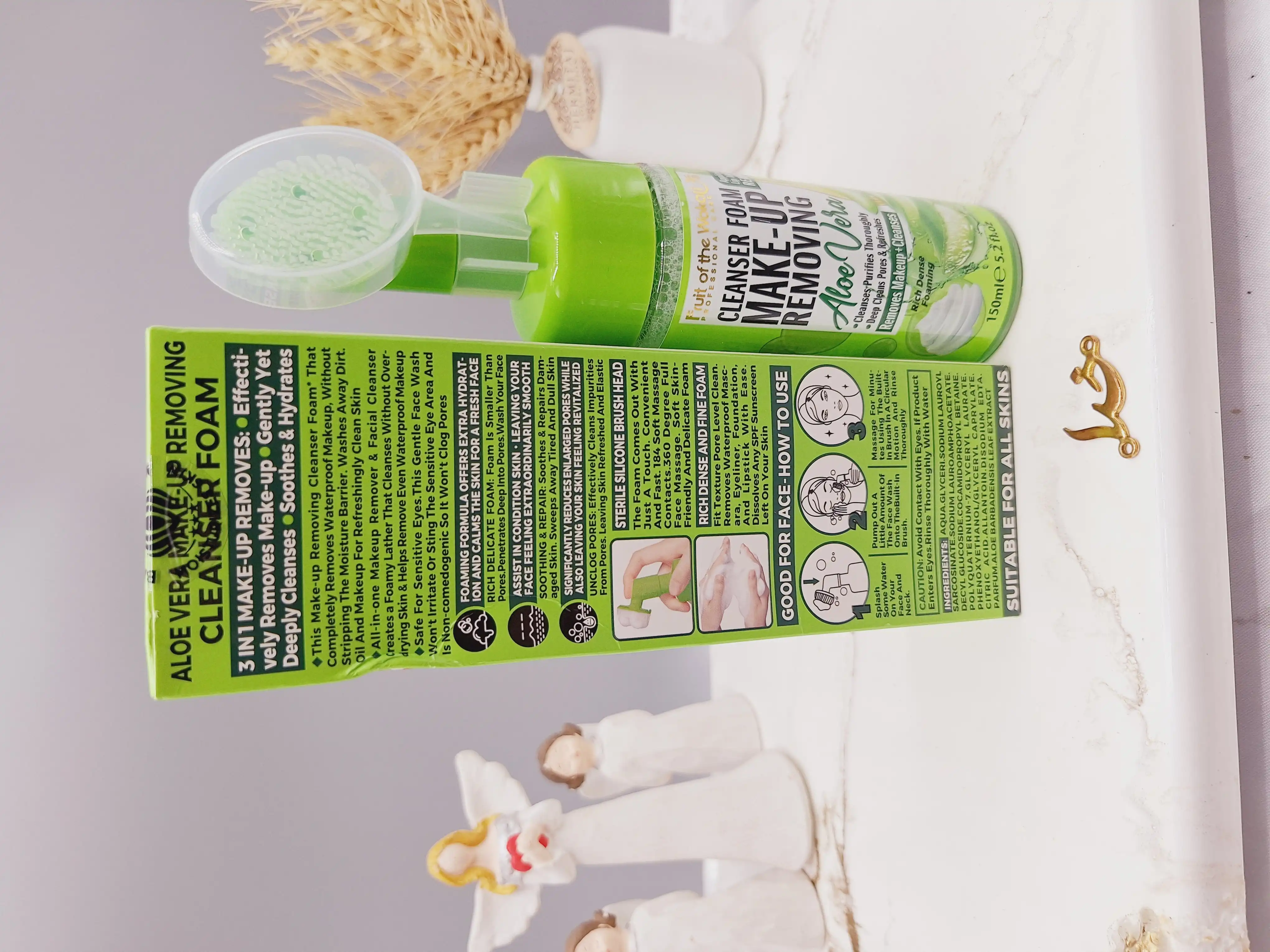 فوم پاک کننده آرایشی آلوئه ورا دارای فوم غلیظ برند وکالی Wokali کد HA-3072