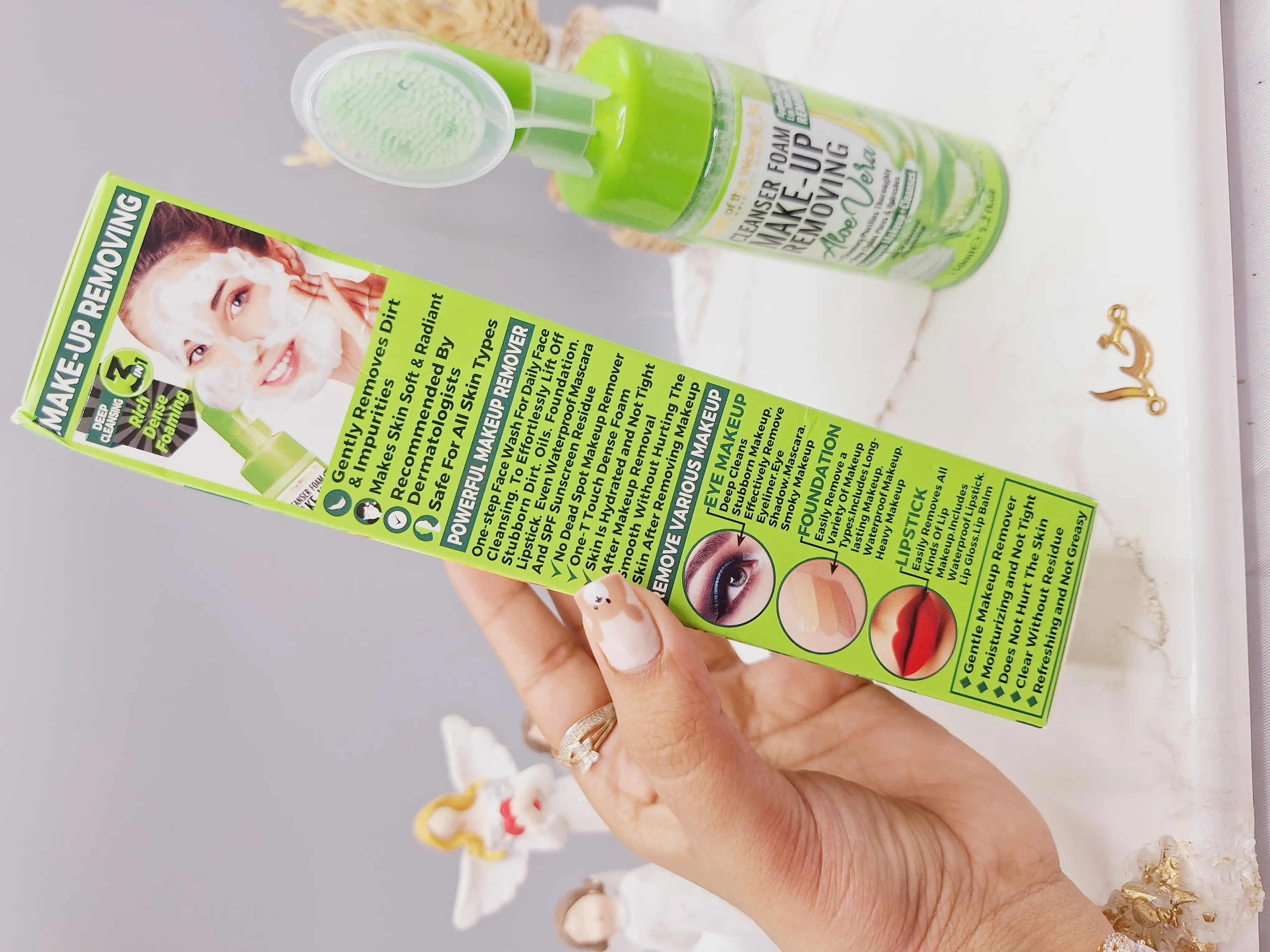 فوم پاک کننده آرایشی آلوئه ورا دارای فوم غلیظ برند وکالی Wokali کد HA-3072