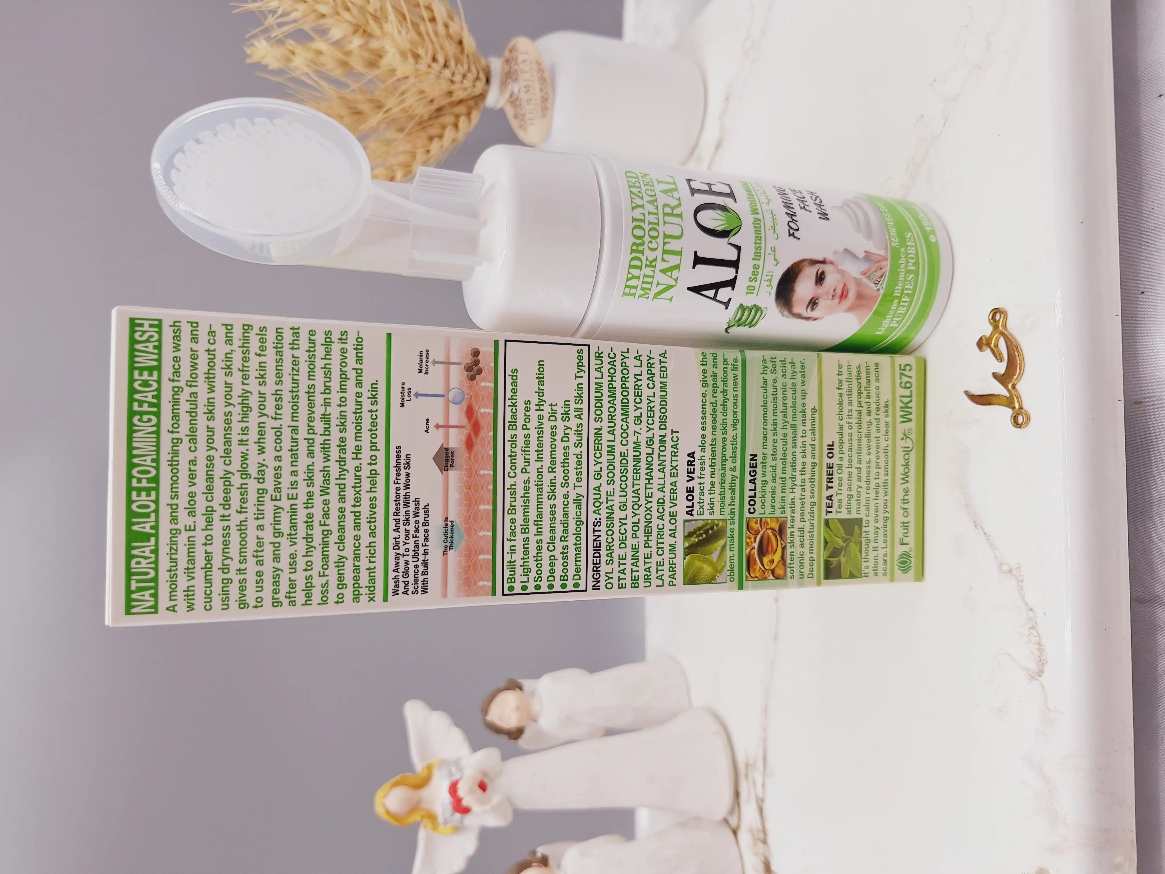 فوم براش دار آلوئه ورا مناسب  شستشوی صورت برند وکالی Wokali کد WKL675