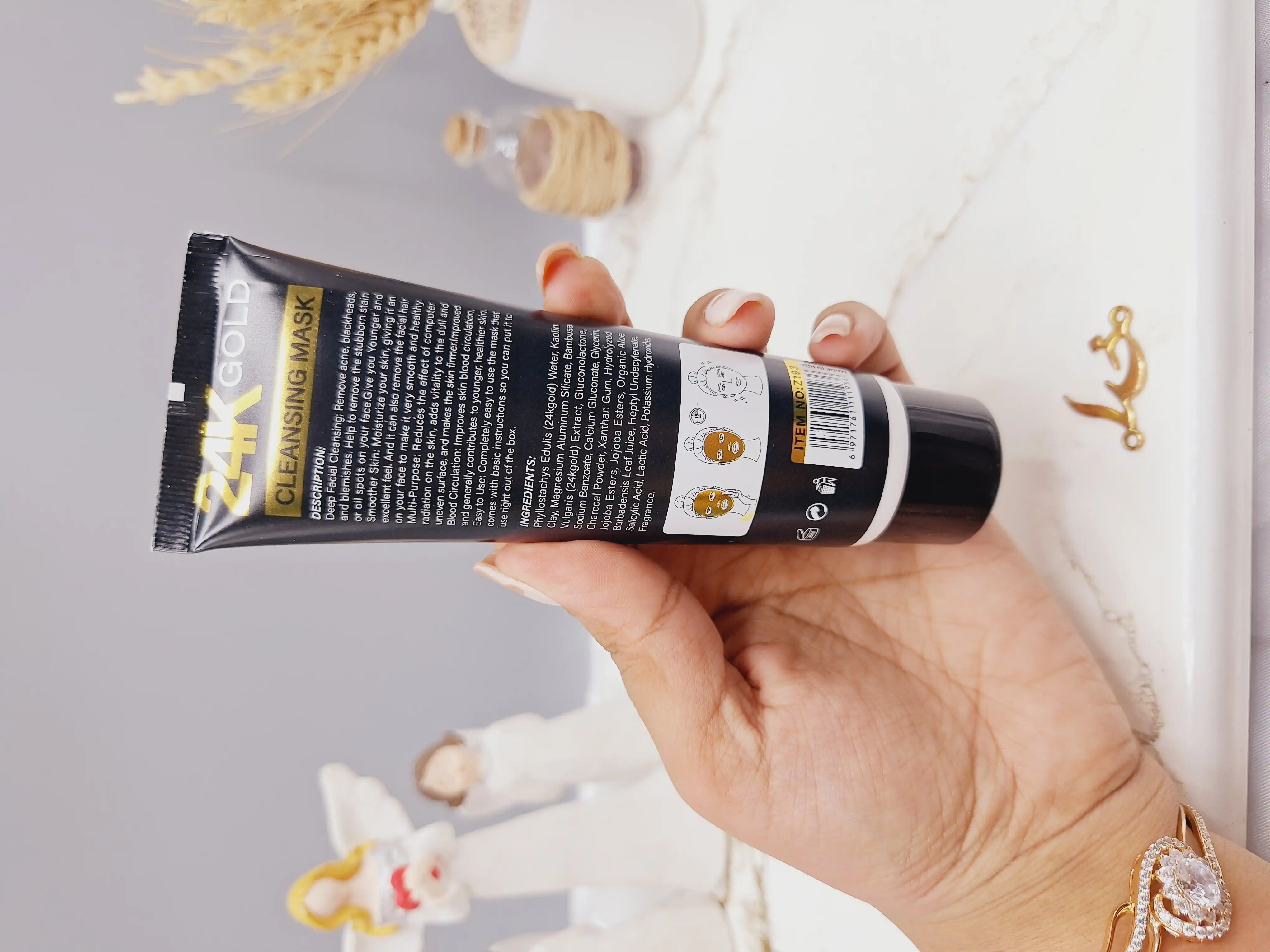 بلک ماسک 24 Gold سفید کننده و ضد چروک صورت برند Kaliya Beauty کد  Z193