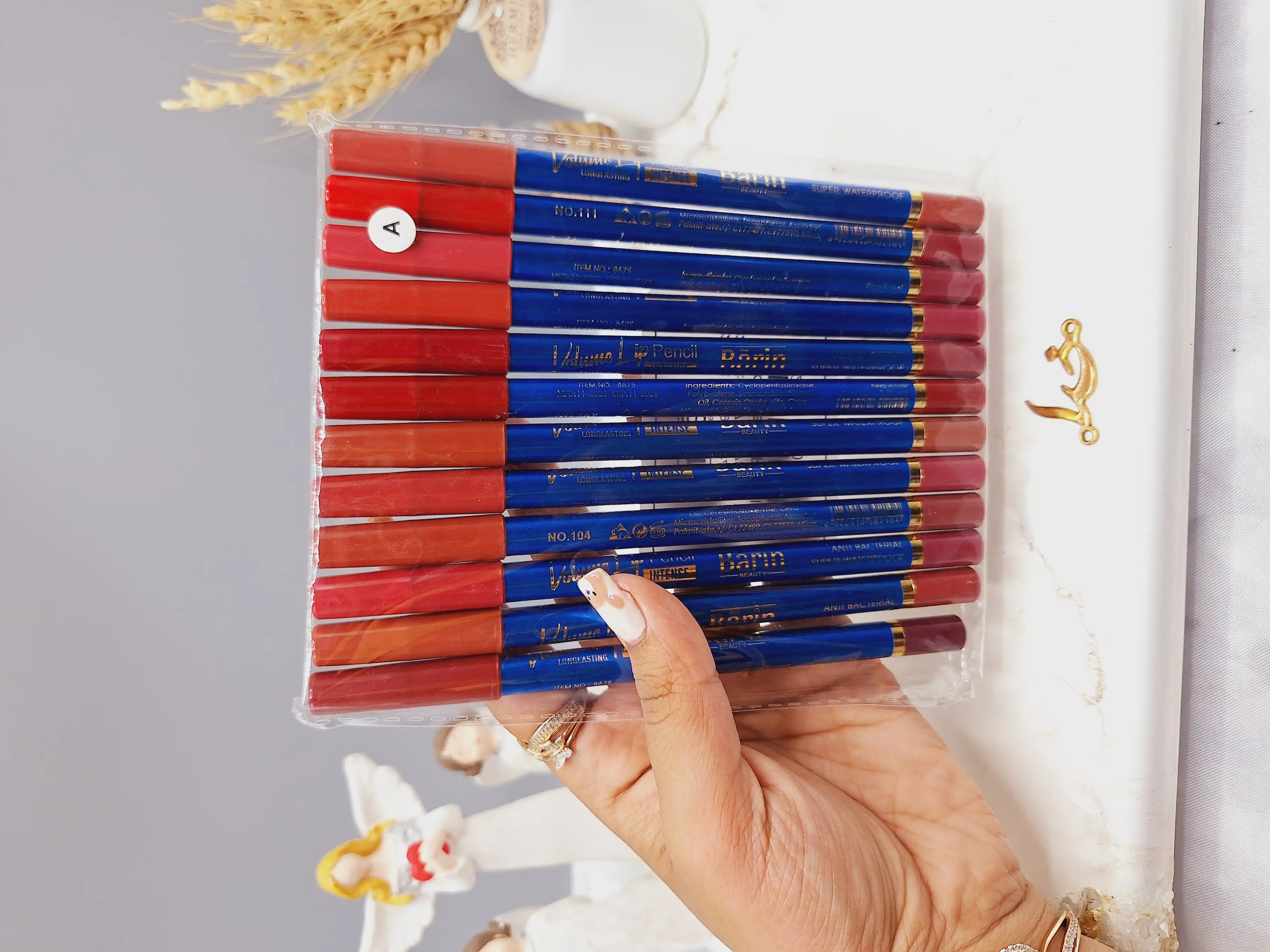 پک 12تایی خط لب مدادی Barin کد A