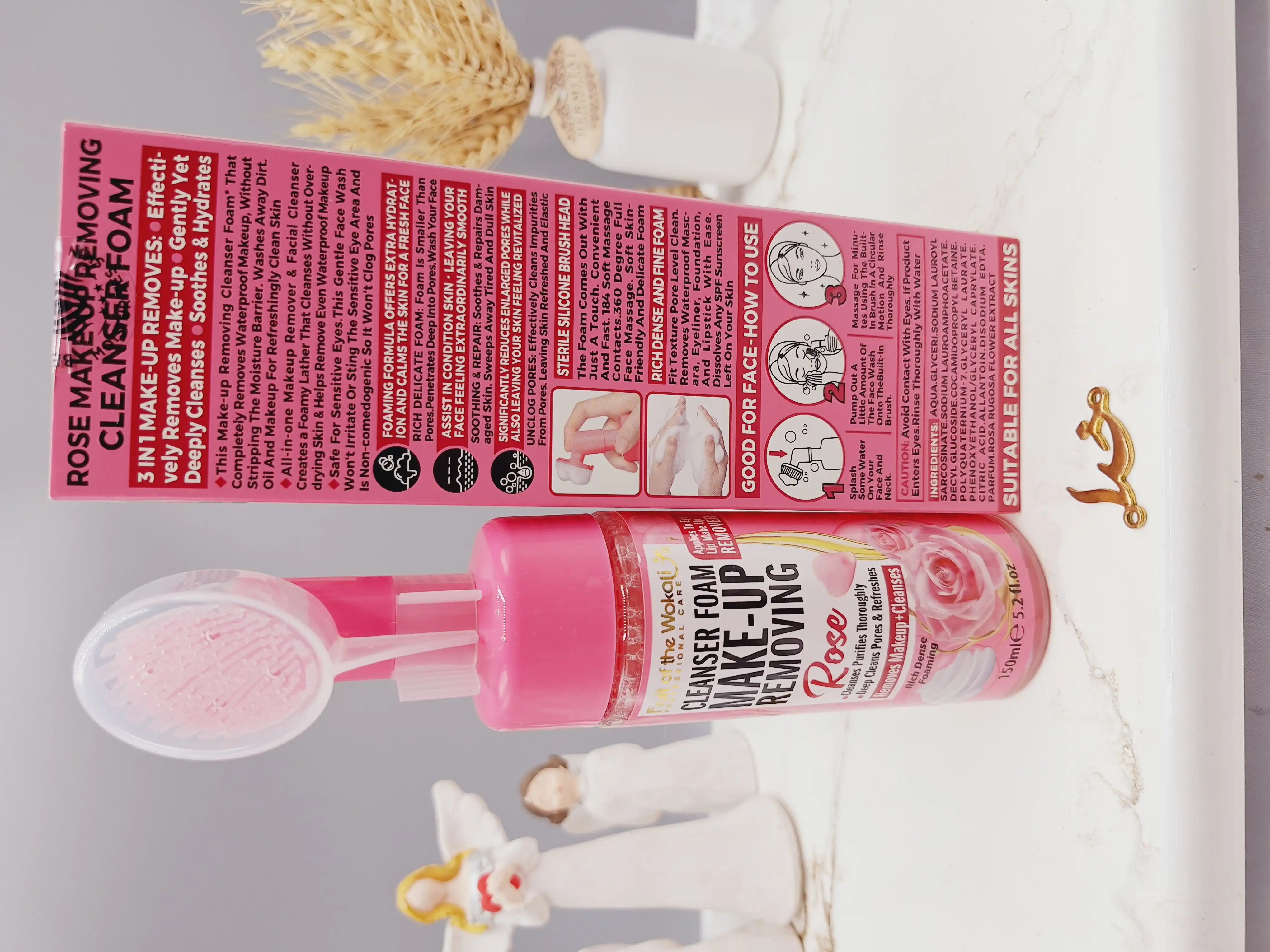 فوم پاک کننده آرایشی با رایحه گل رز برند Wokali کد HA-3071