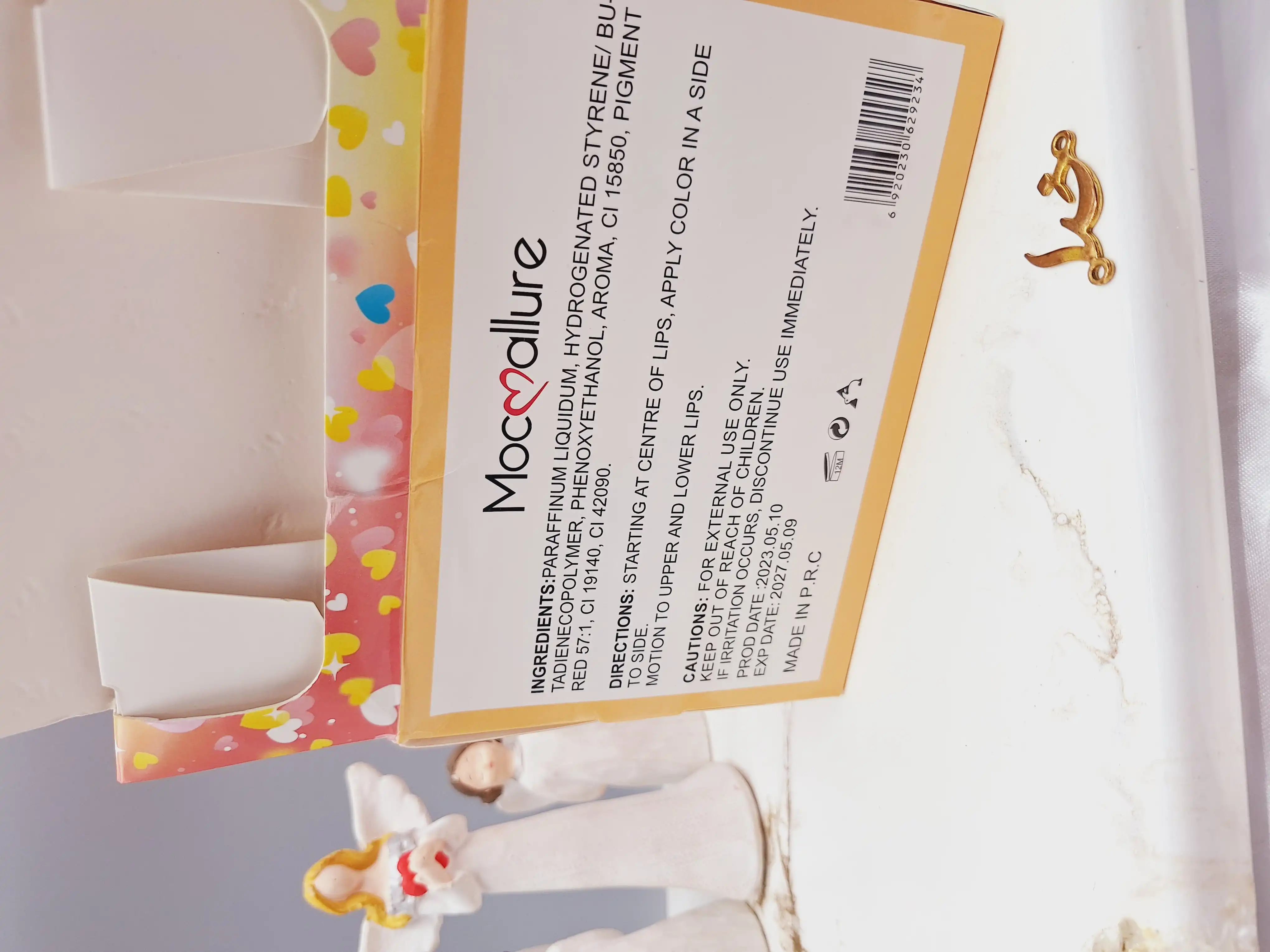 ست 2 تایی لیپ گلاس گلیتری طرح قلب برند موکالره Mocallure کد 125