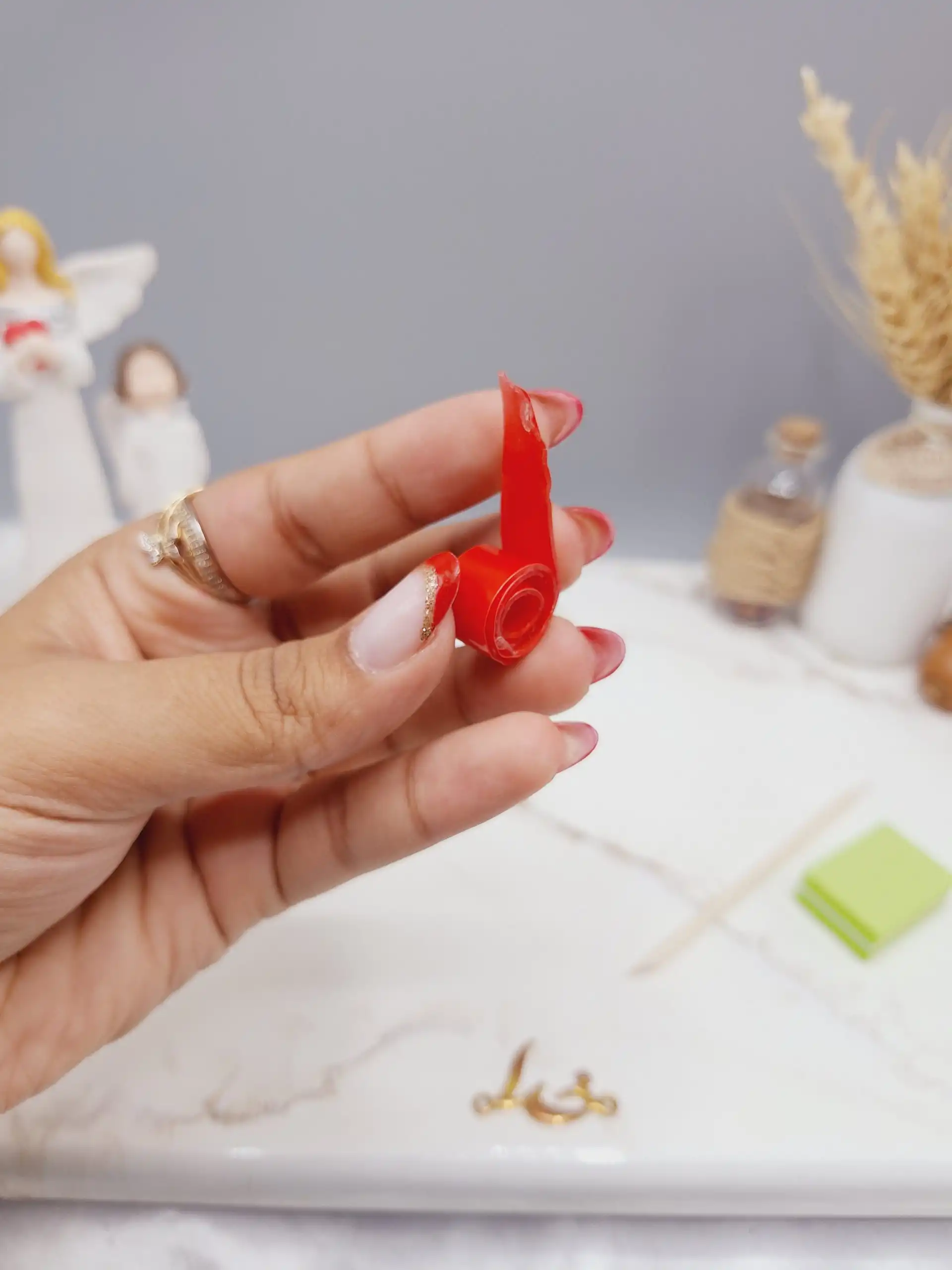 ناخن مصنوعی با مواد کاشت کیفیت بالا رنگ سرخابی طرح عروسکی